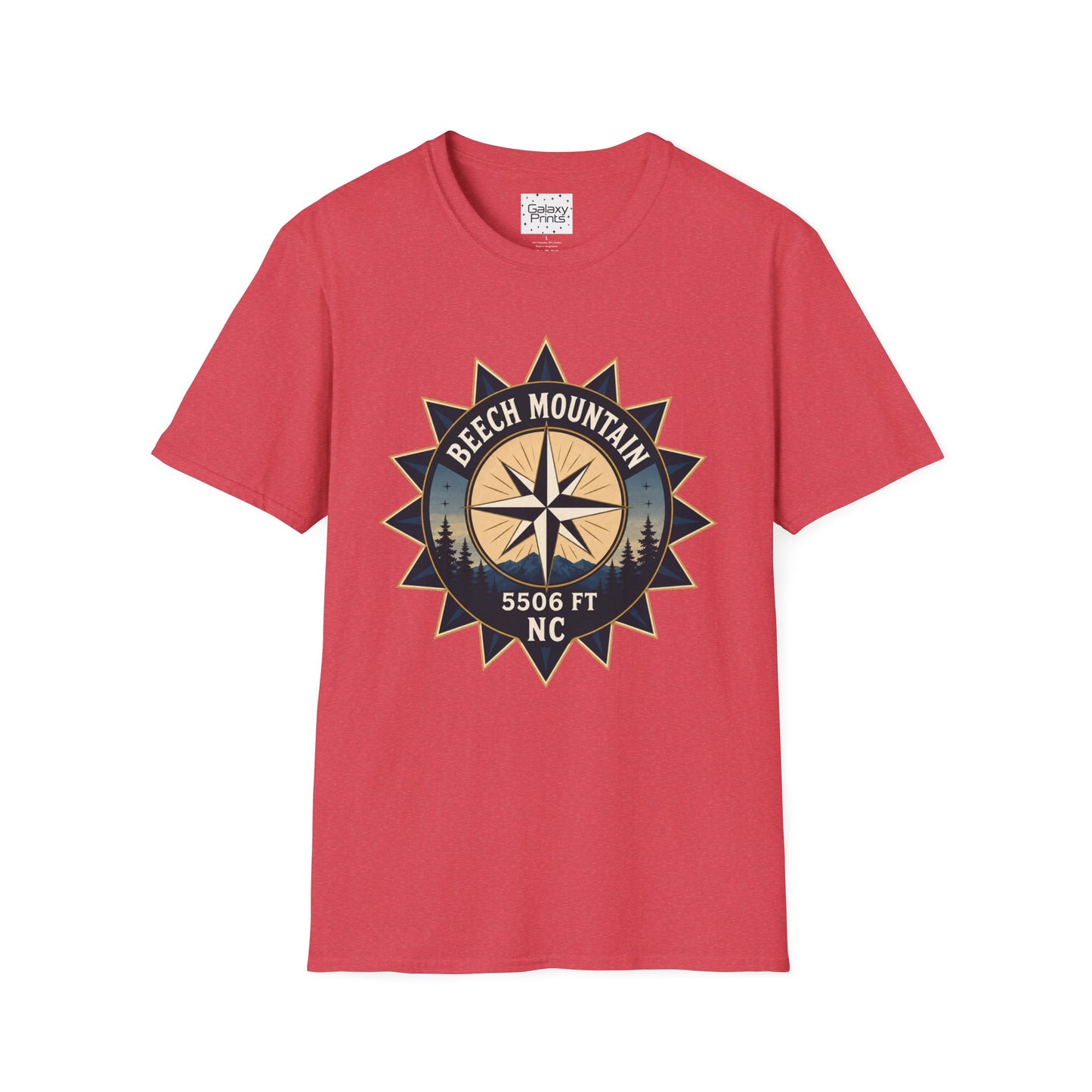 Beech Mountain Compass T-Shirt — Vintage NC 5506 ft Outdoor Tee