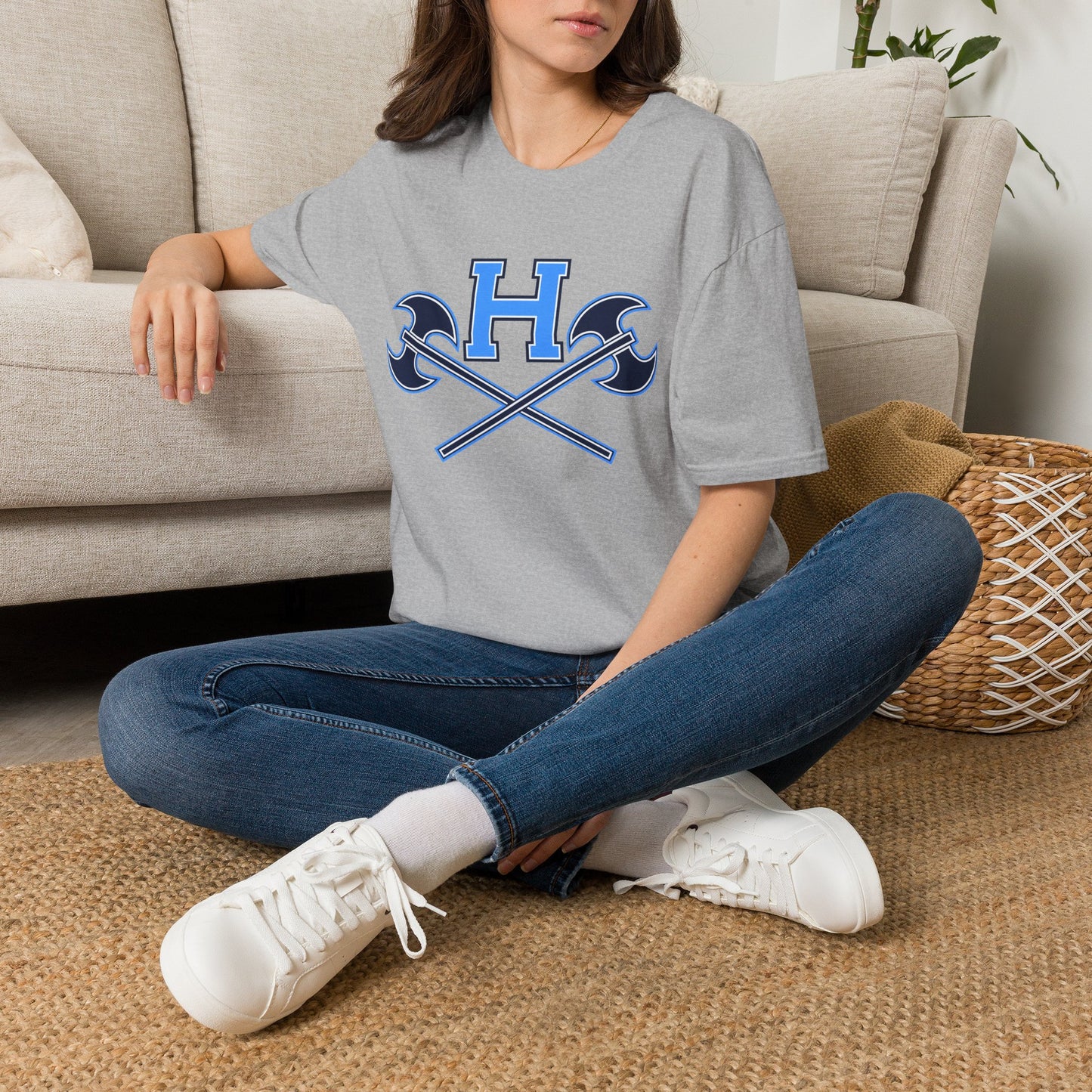 Hoggard - H w/ Axes T-Shirt – Blue 'H' with Crossed Battle Axes Graphic Spirit Tee