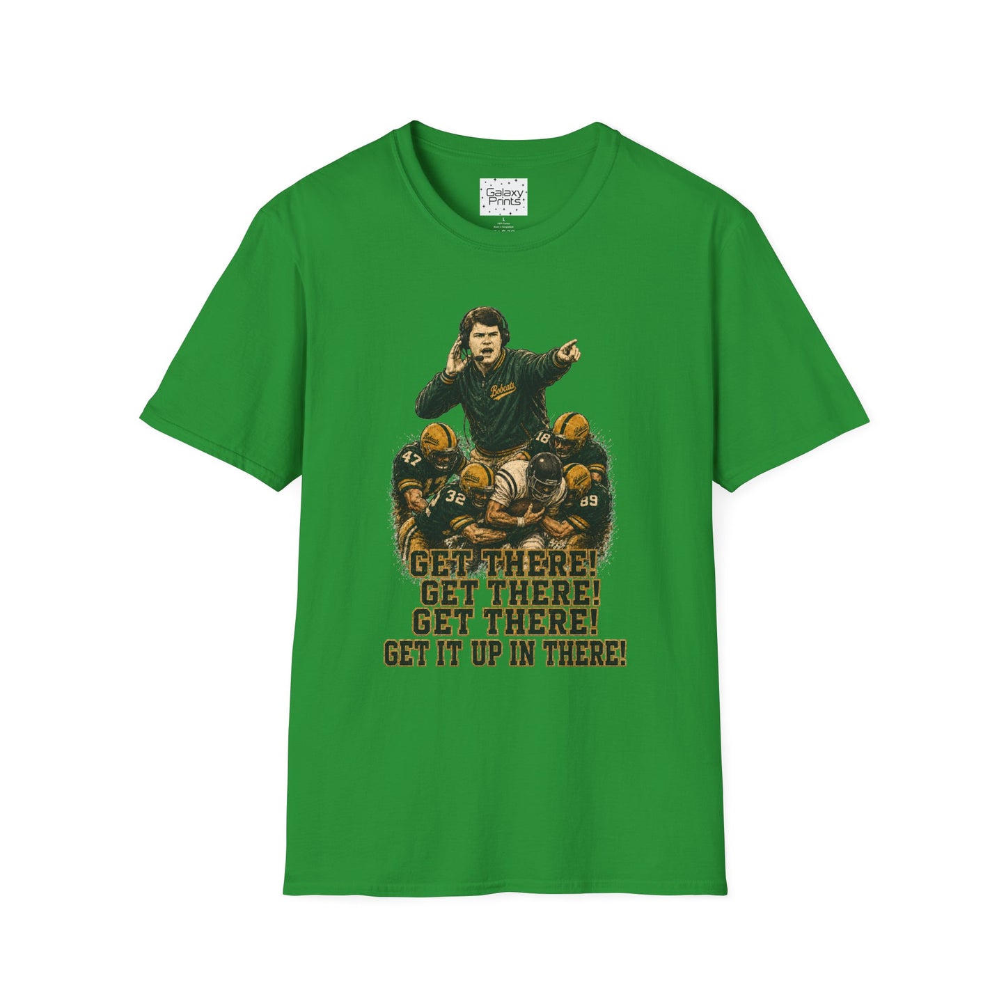 Lees-McRae College Bobcats Vintage Football T-Shirt — Coach Johnson  "Get There! x 3 Get it up" - Forever Undefeated