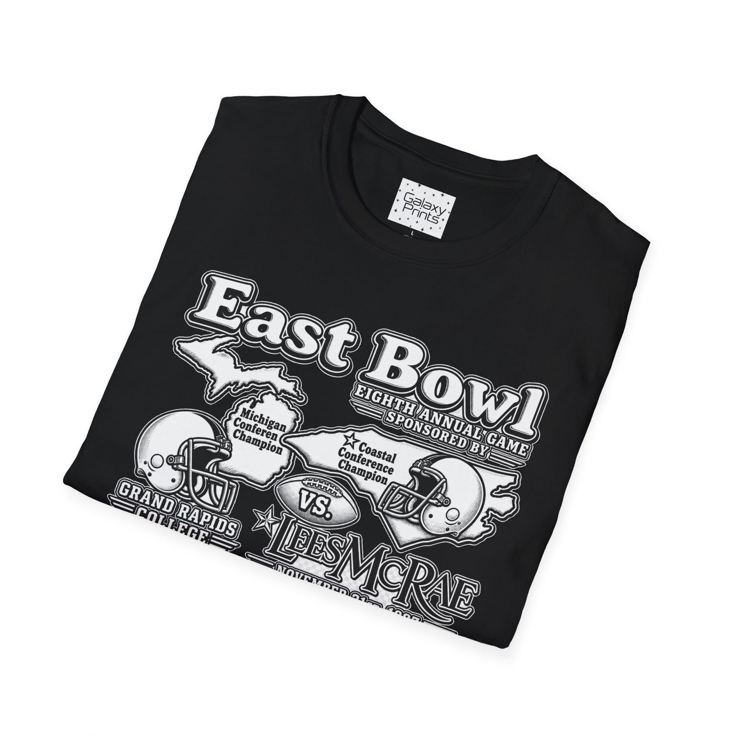 1987 East Bowl Vintage Football T-Shirt — Retro Game Day Tee (East Bowl, Lees McRae)
