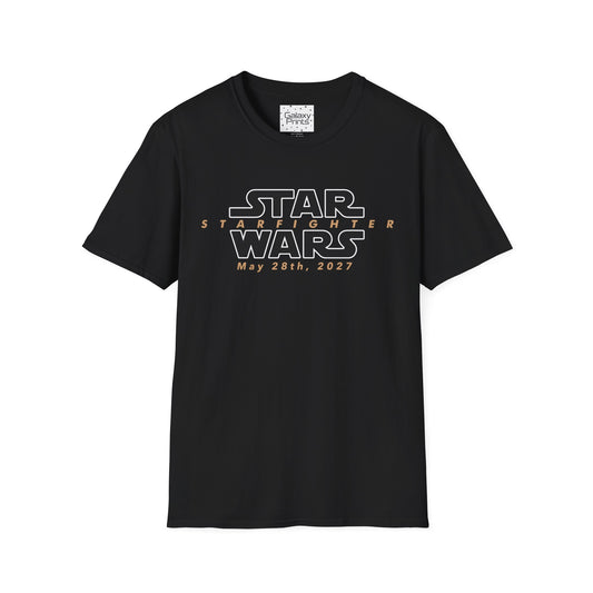 Inspired by Star Wars Starfighter Unisex T-Shirt - Movie Coming Out May 28th, 2027 (w/ movie release date)