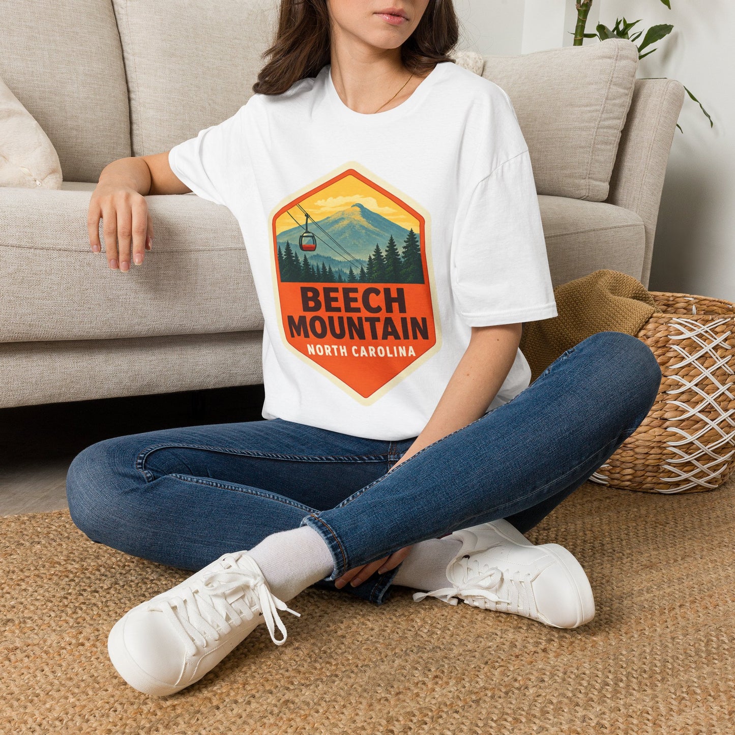 Beech Mountain NC Graphic T-Shirt Diamond — Mountain Ski Lift Vintage look
