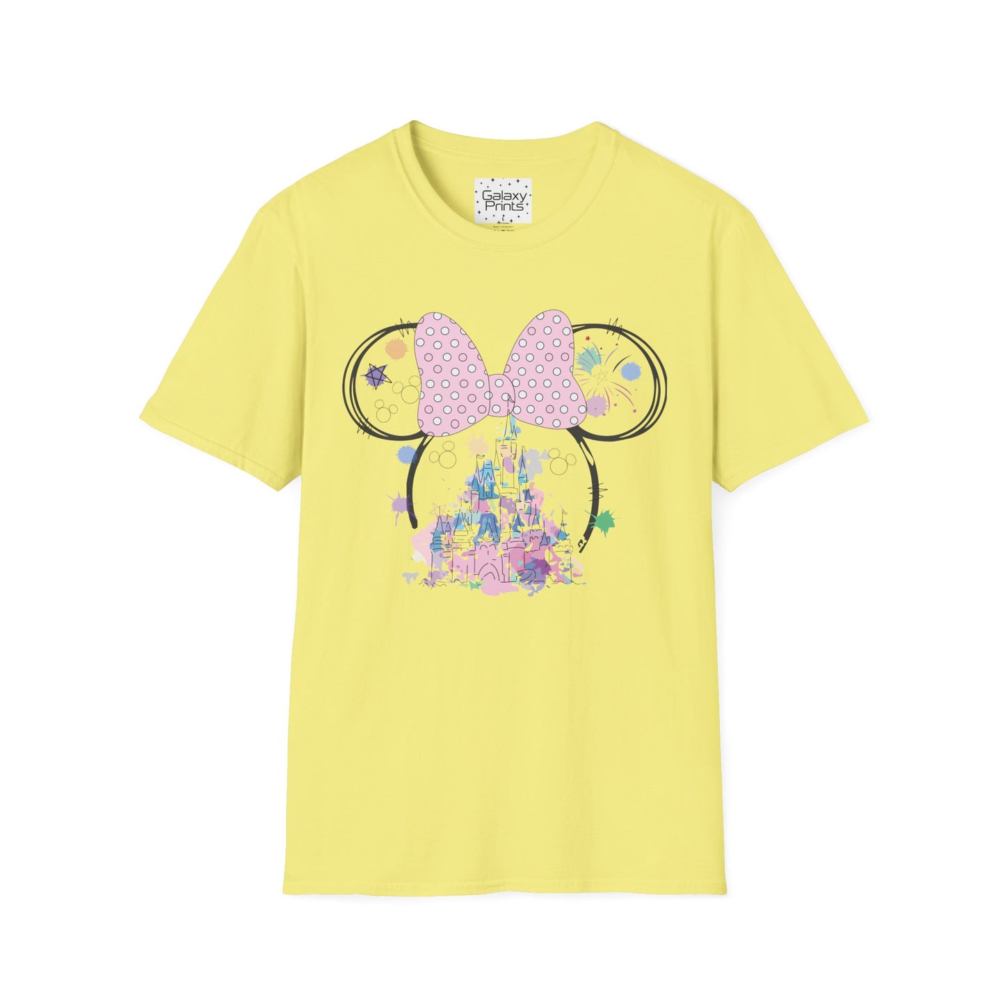 Unisex T-Shirt - DISNEY Inspired - 'Minnie Bow with Pink Castle'