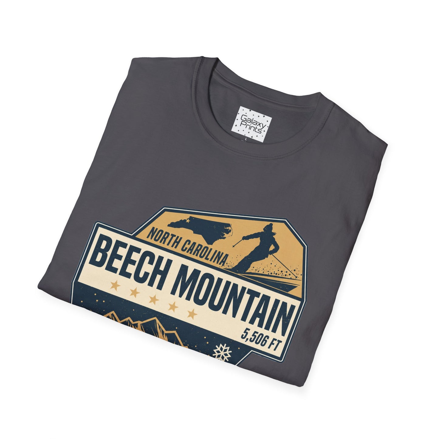 Beech Mountain T‑Shirt — North Carolina Ski & Mountain Vintage Badge (5,506 ft)