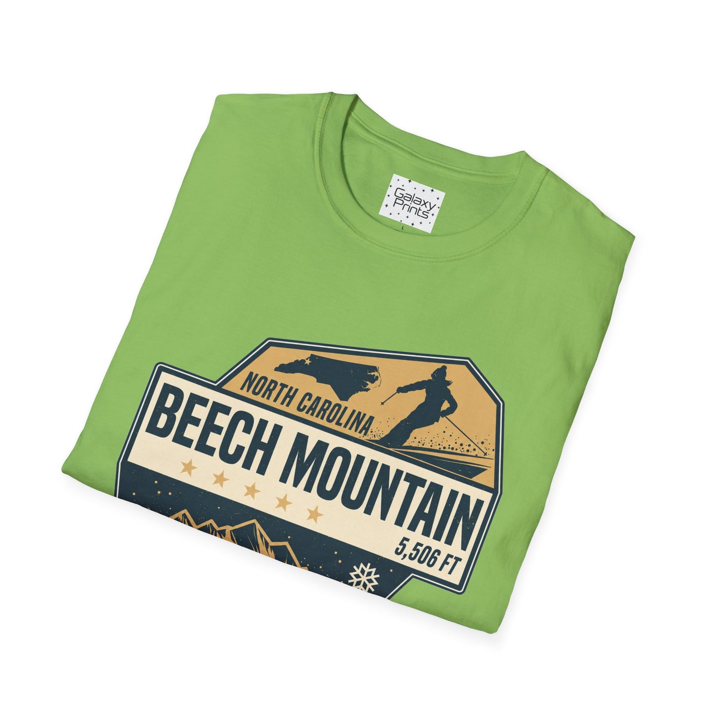Beech Mountain T‑Shirt — North Carolina Ski & Mountain Vintage Badge (5,506 ft)