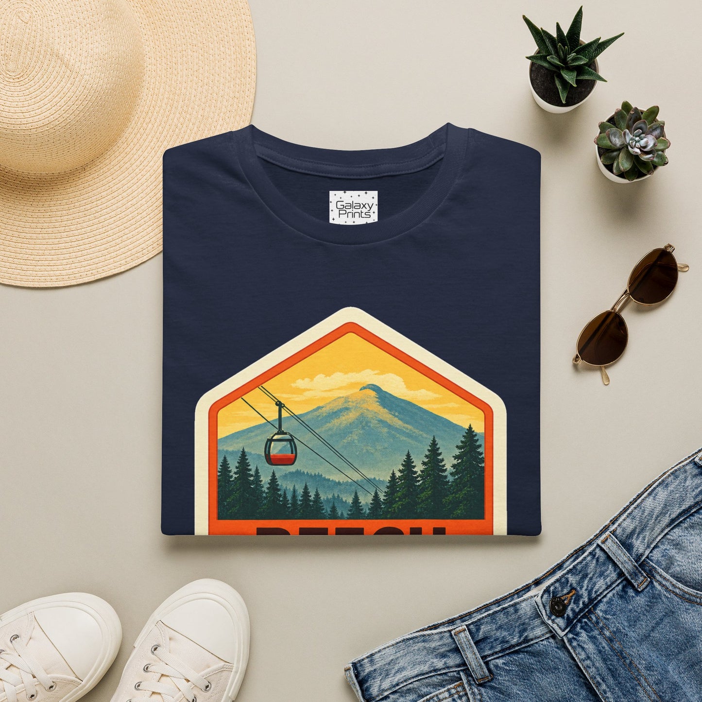 Beech Mountain NC Graphic T-Shirt Diamond — Mountain Ski Lift Vintage look