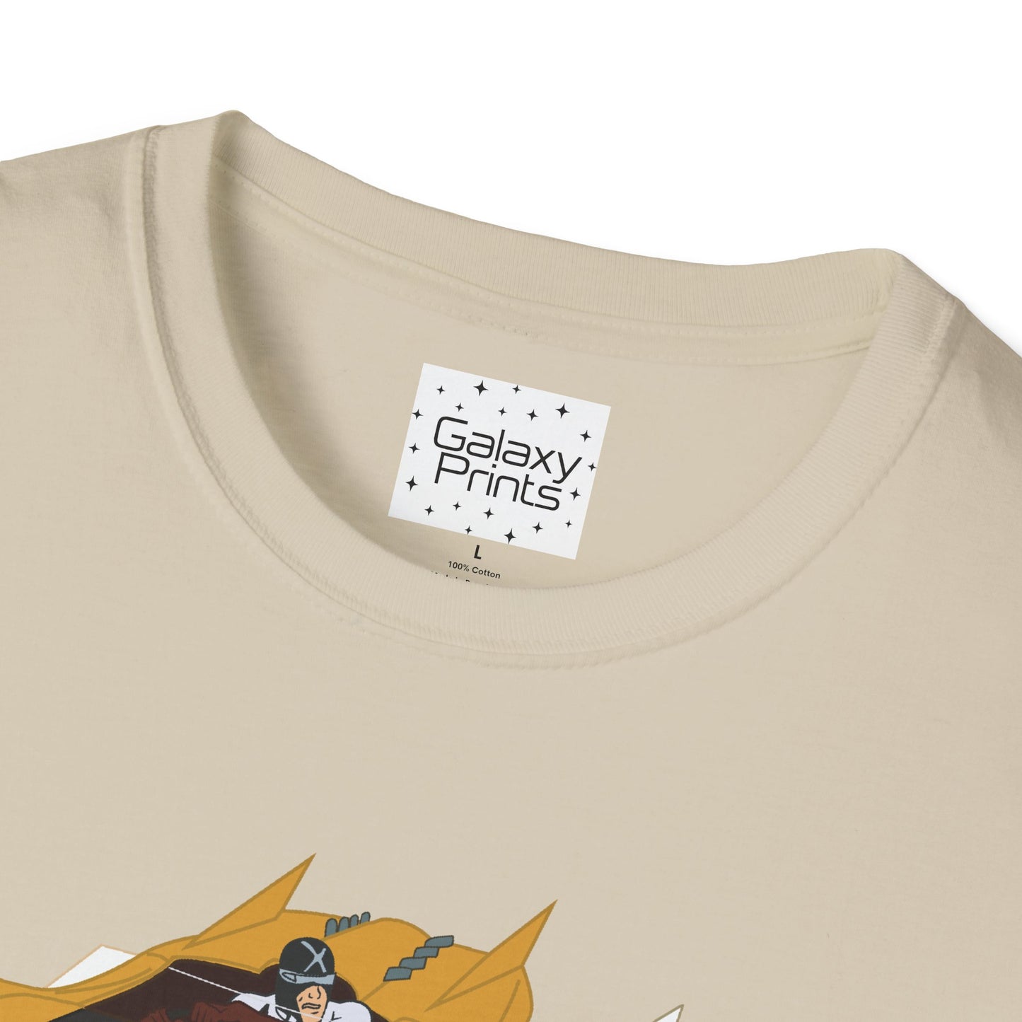 Unisex T-Shirt - POP Culture - 'The MACH 5 and Racer X from the Cartoon SPEED RACER - Go Speed Racer, Go Speed Racer, Go Speed Racer, Goooo'