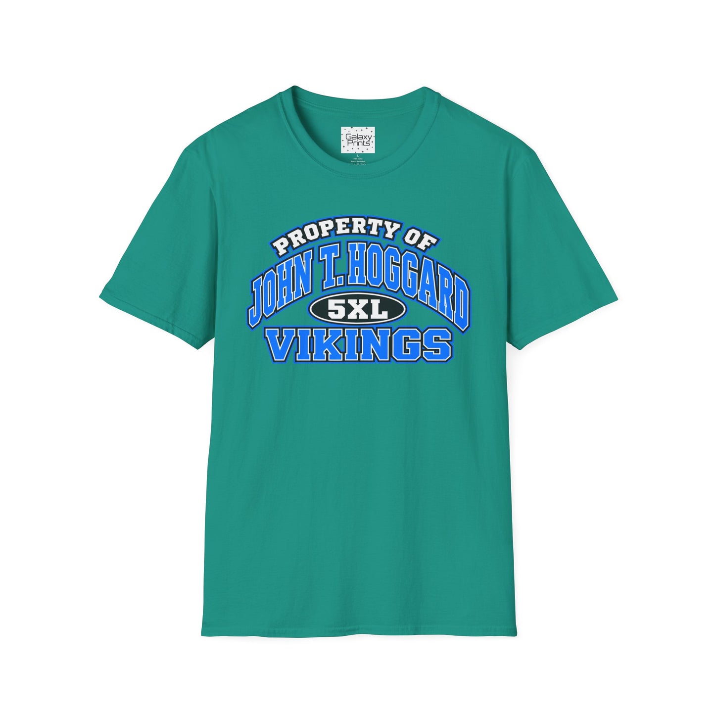 Property of JTH Vikings T‑Shirt 5XL — Viking in Power Circle back - Hoggard School Spirit Tee