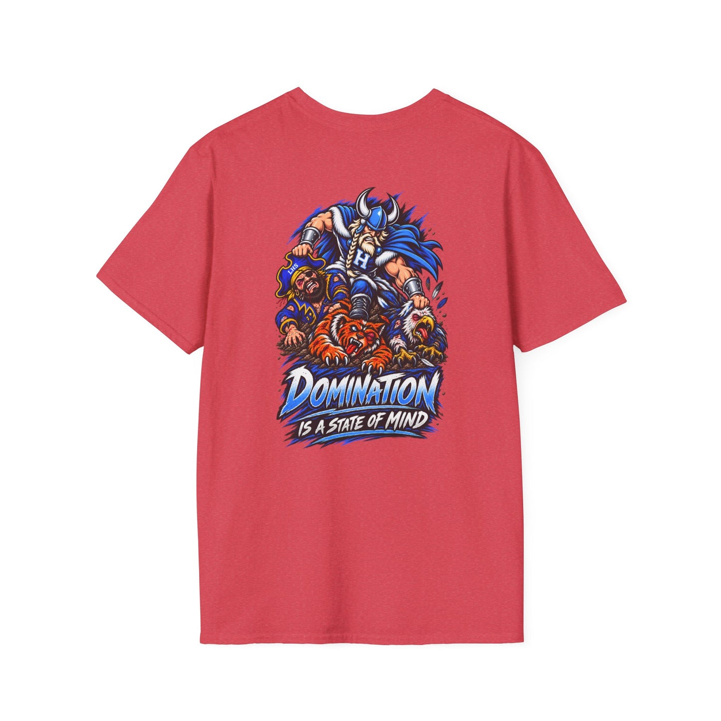Unisex T-Shirt - Hoggard Vikings Inspired - Hoggard helmet and 'Domination is a State of Mind' - over our rivals