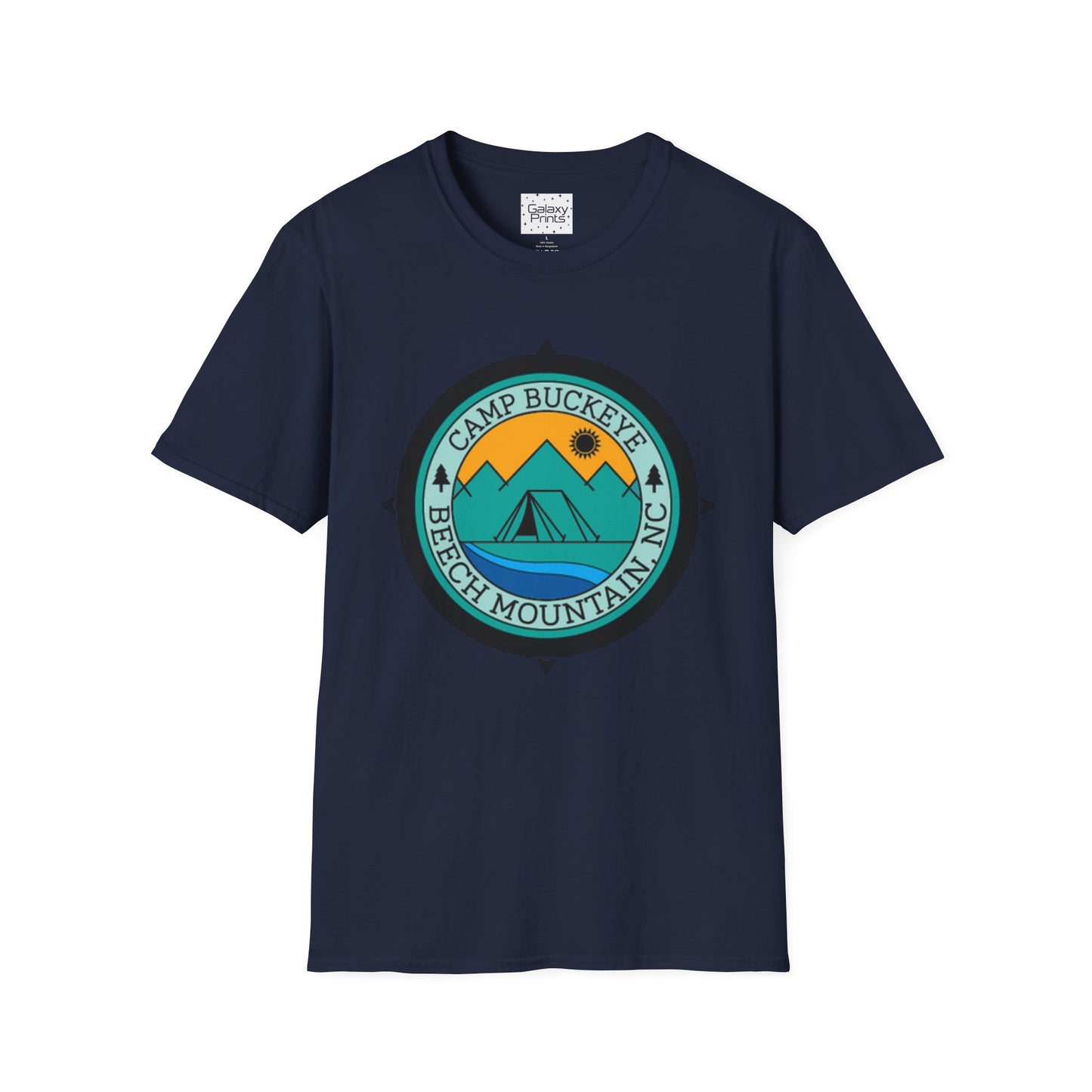 Camp Buckeye Beach Mountains T-Shirt — Vintage Outdoor Camping Badge Tee