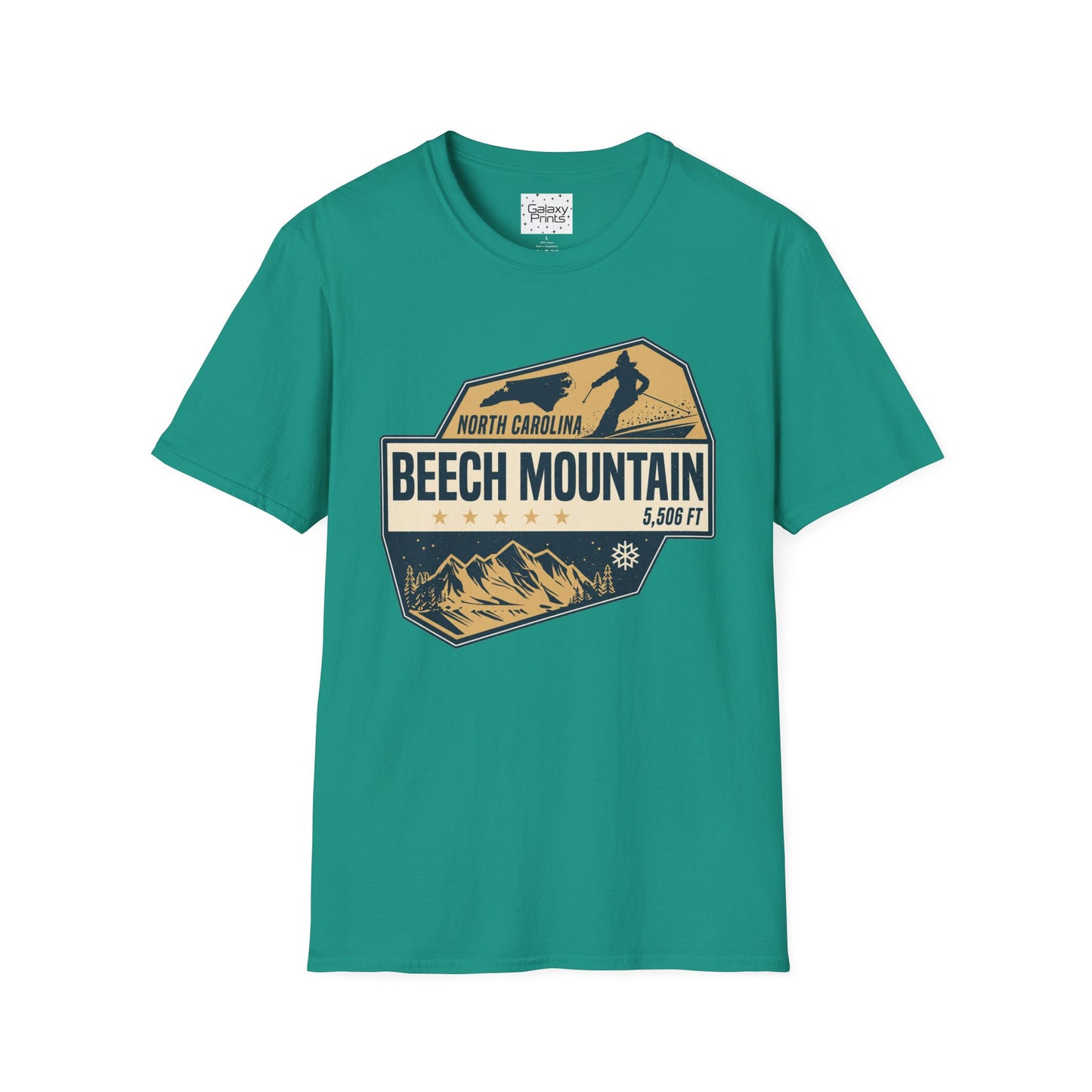 Beech Mountain T‑Shirt — North Carolina Ski & Mountain Vintage Badge (5,506 ft)
