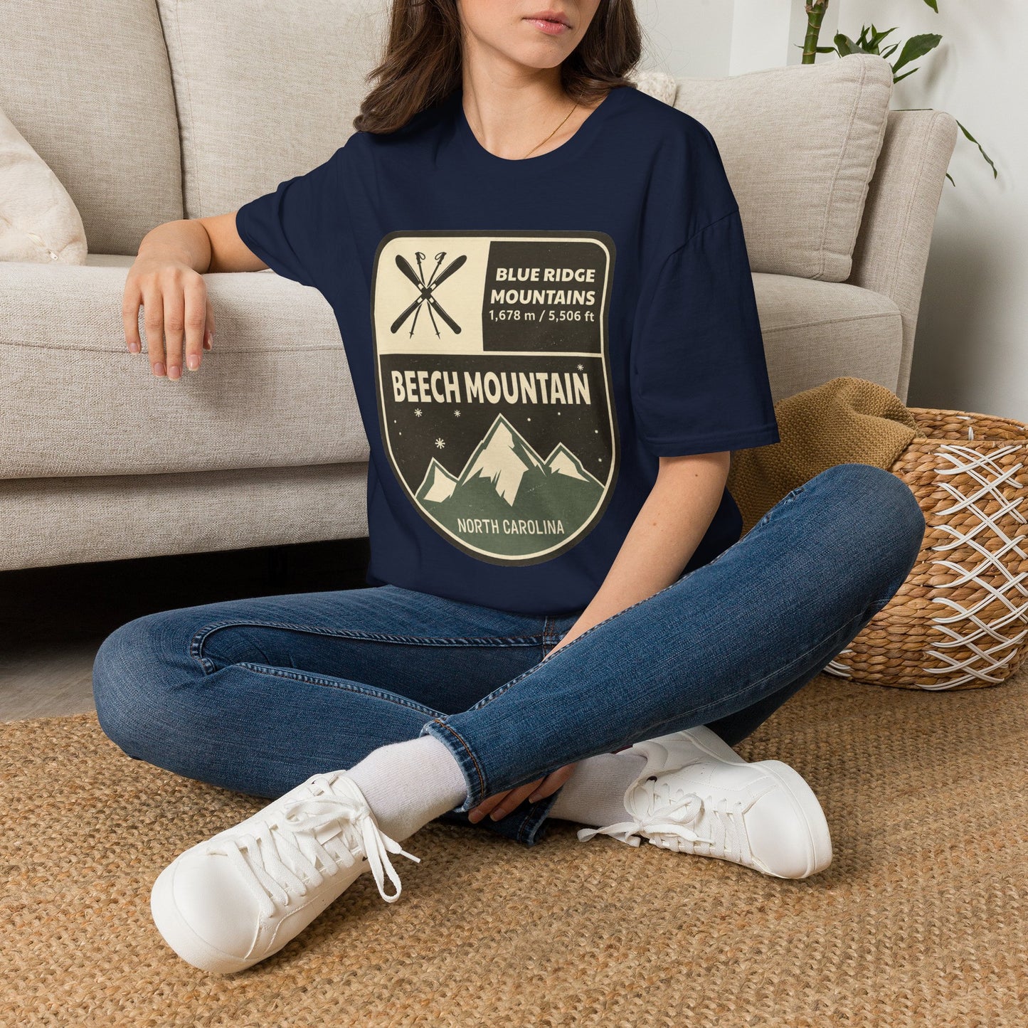 Beech Mountain Blue Ridge Mountains T‑Shirt — North Carolina Ski & Hiking Vintage