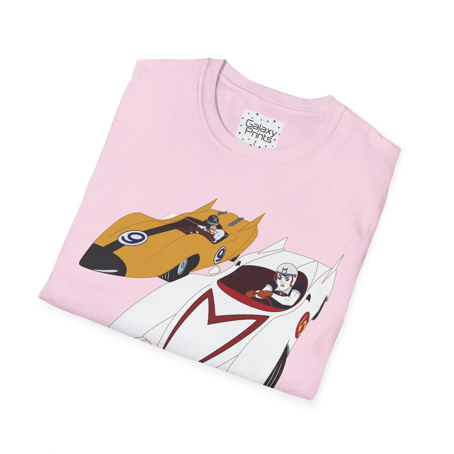 Unisex T-Shirt - POP Culture - 'The MACH 5 and Racer X from the Cartoon SPEED RACER - Go Speed Racer, Go Speed Racer, Go Speed Racer, Goooo'