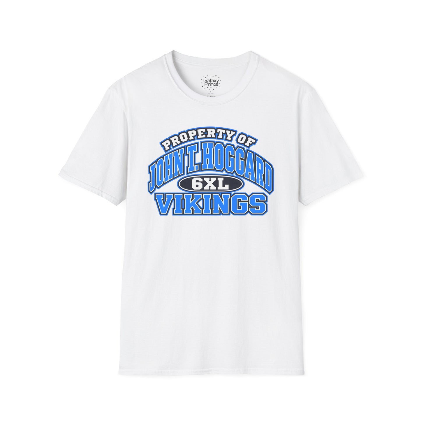 Property of JTH Vikings T‑Shirt 6XL — Viking in Power Circle back - Hoggard School Spirit Tee