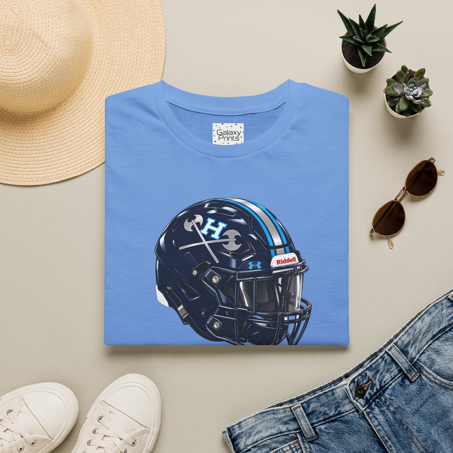Unisex T-Shirt - Hoggard Vikings Inspired - Hoggard helmet and 'Domination is a State of Mind' - over our rivals