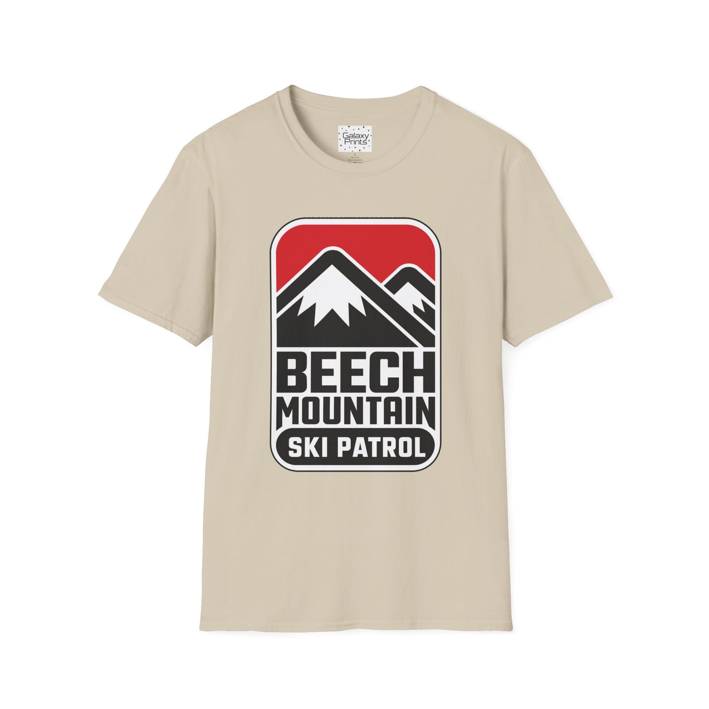 Ski Patrol Beech Mountain Retro T-Shirt — Beech Mountain Ski Patrol with Mountains on the back- logo Tee