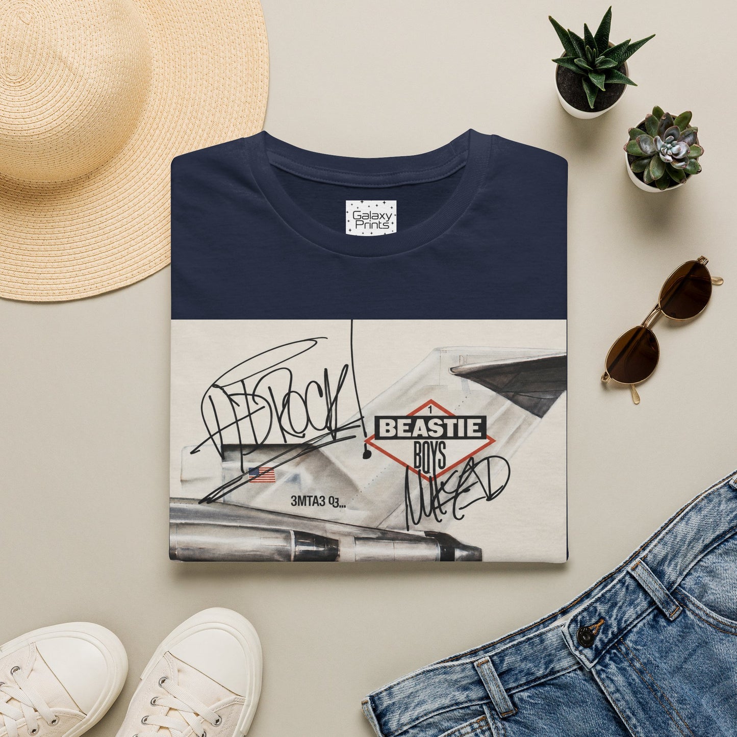 B-Boys "Licensed to Ill" Autographed Band T-Shirt - Graffiti