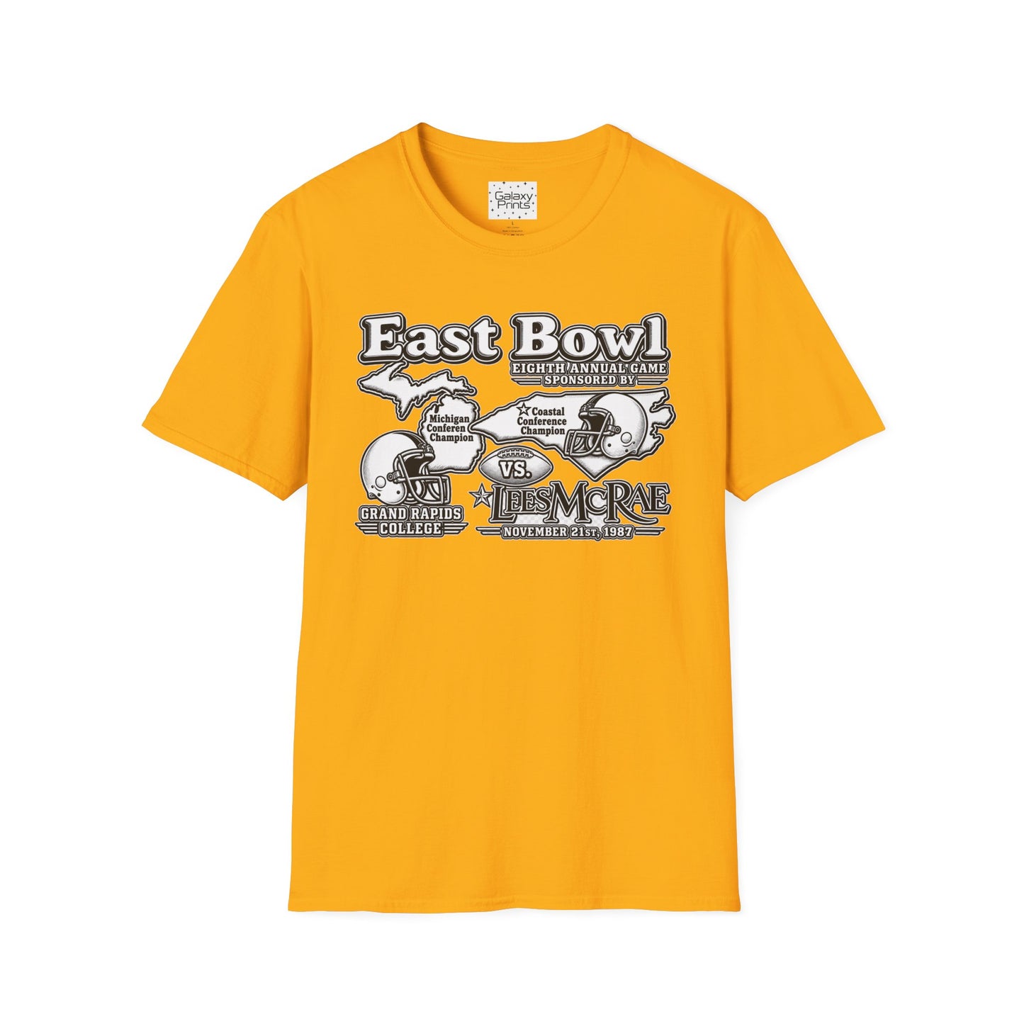 1987 East Bowl Vintage Football T-Shirt — Retro Game Day Tee (East Bowl, Lees McRae)