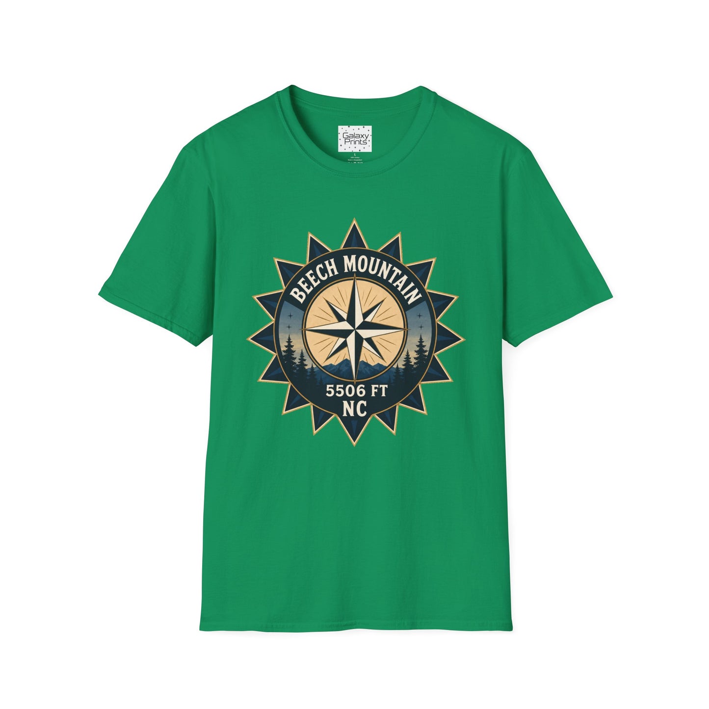 Beech Mountain Compass T-Shirt — Vintage NC 5506 ft Outdoor Tee