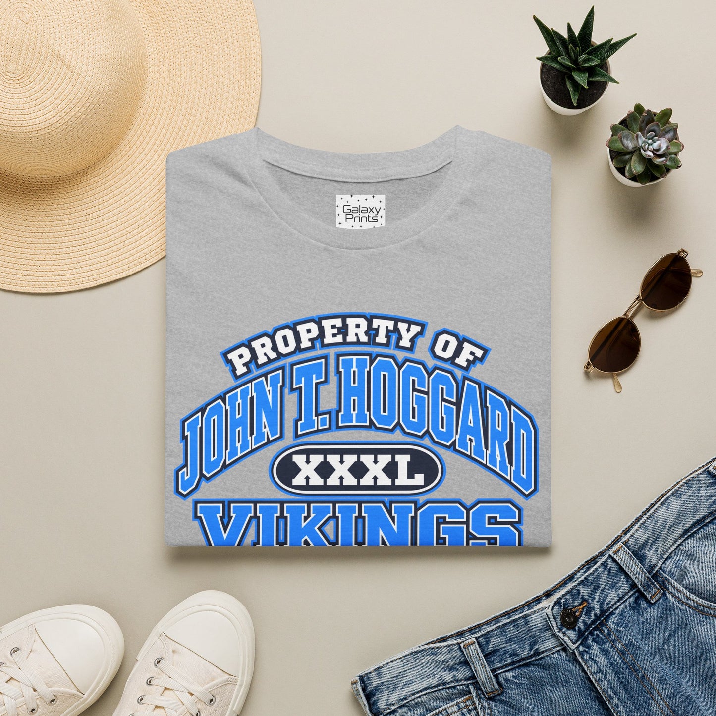 Property of JTH Vikings T‑Shirt  XXXL — Viking in Power Circle back - Hoggard School Spirit Tee