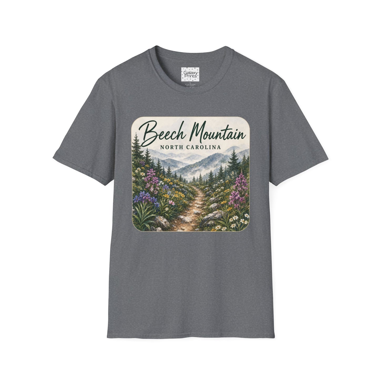 Beech Mountain North Carolina Scenic T-Shirt — Mountain Trail Floral Design