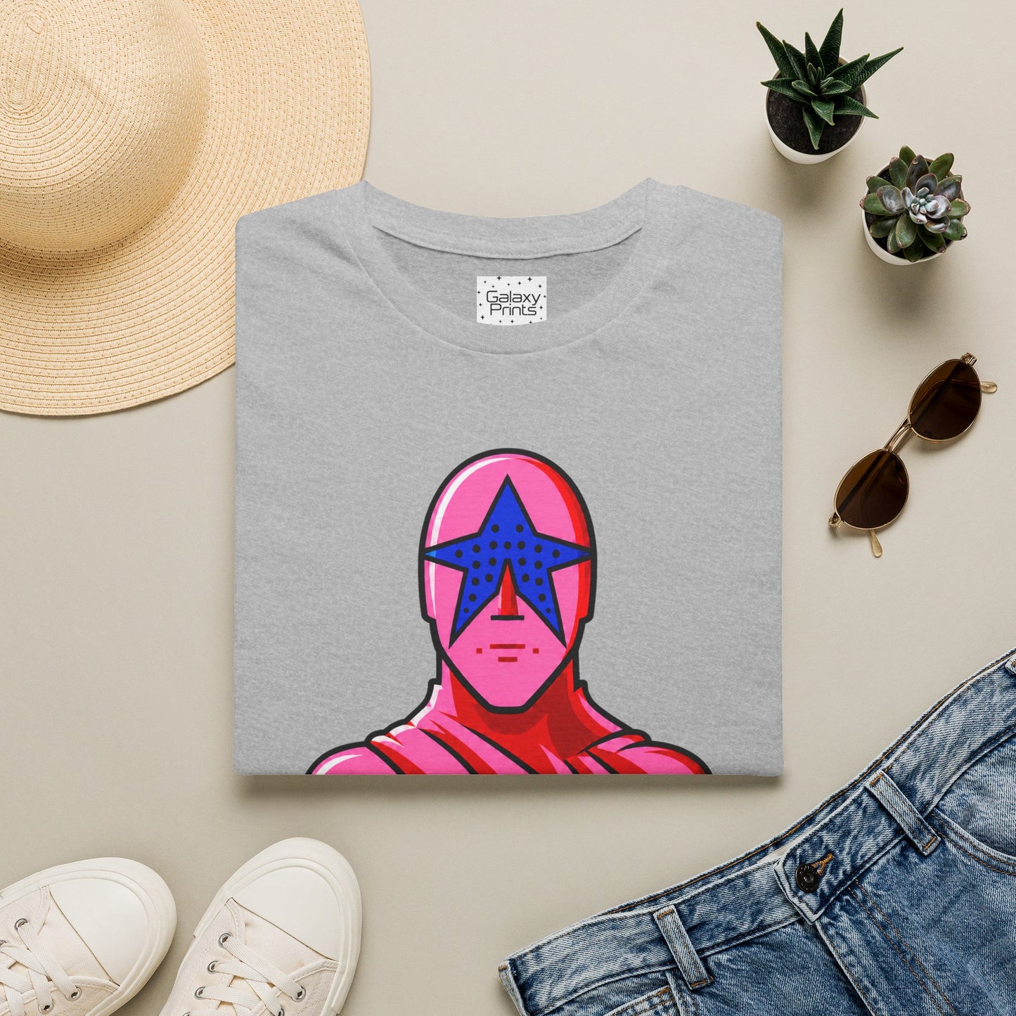 STAR MAN Nin Wrestling video game "NOW" and "THEN" T-Shirt — Retro Pop Hero Graphic Tee - Nin Wrestler STAR MAN video game - Current Culture