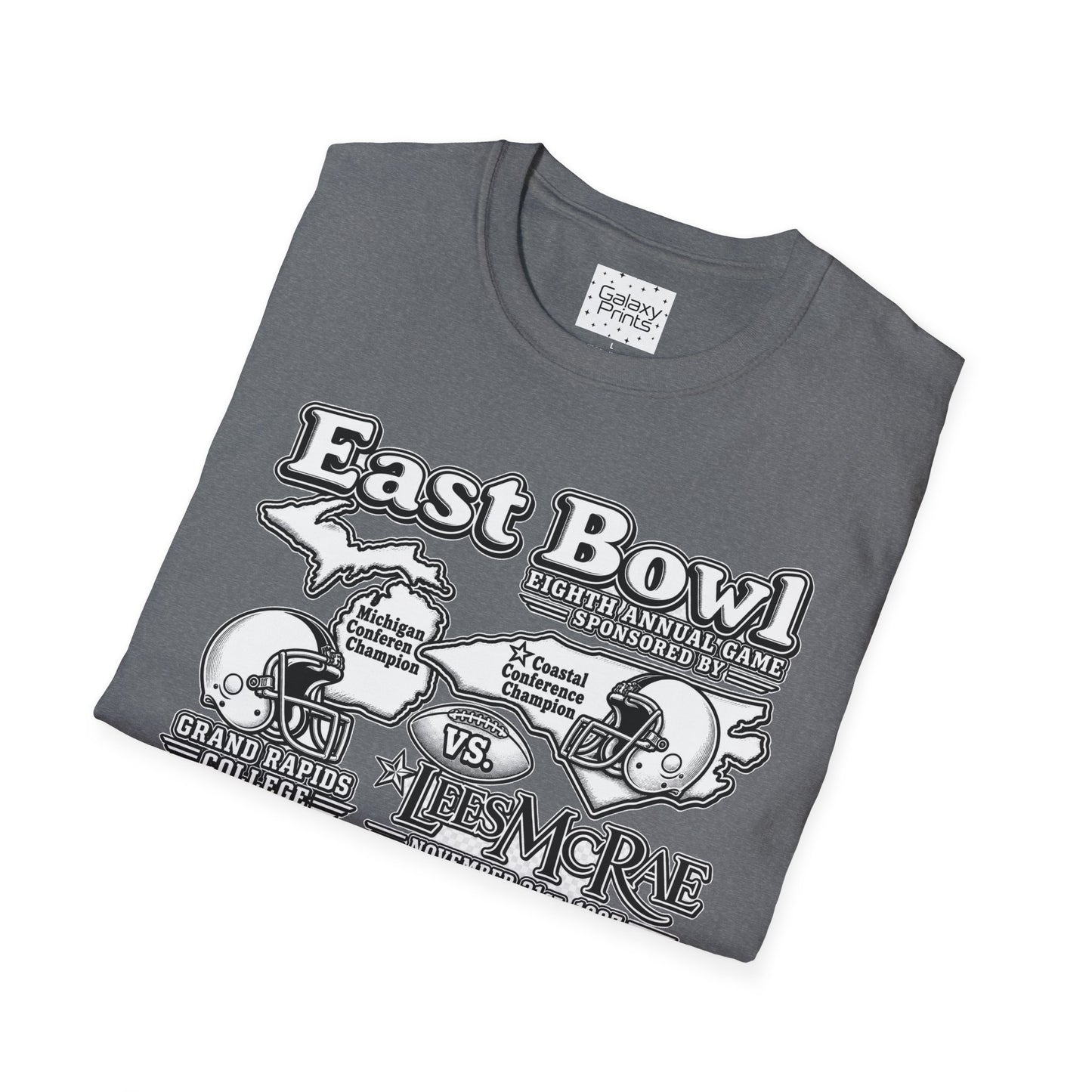 1987 East Bowl Vintage Football T-Shirt — Retro Game Day Tee (East Bowl, Lees McRae)