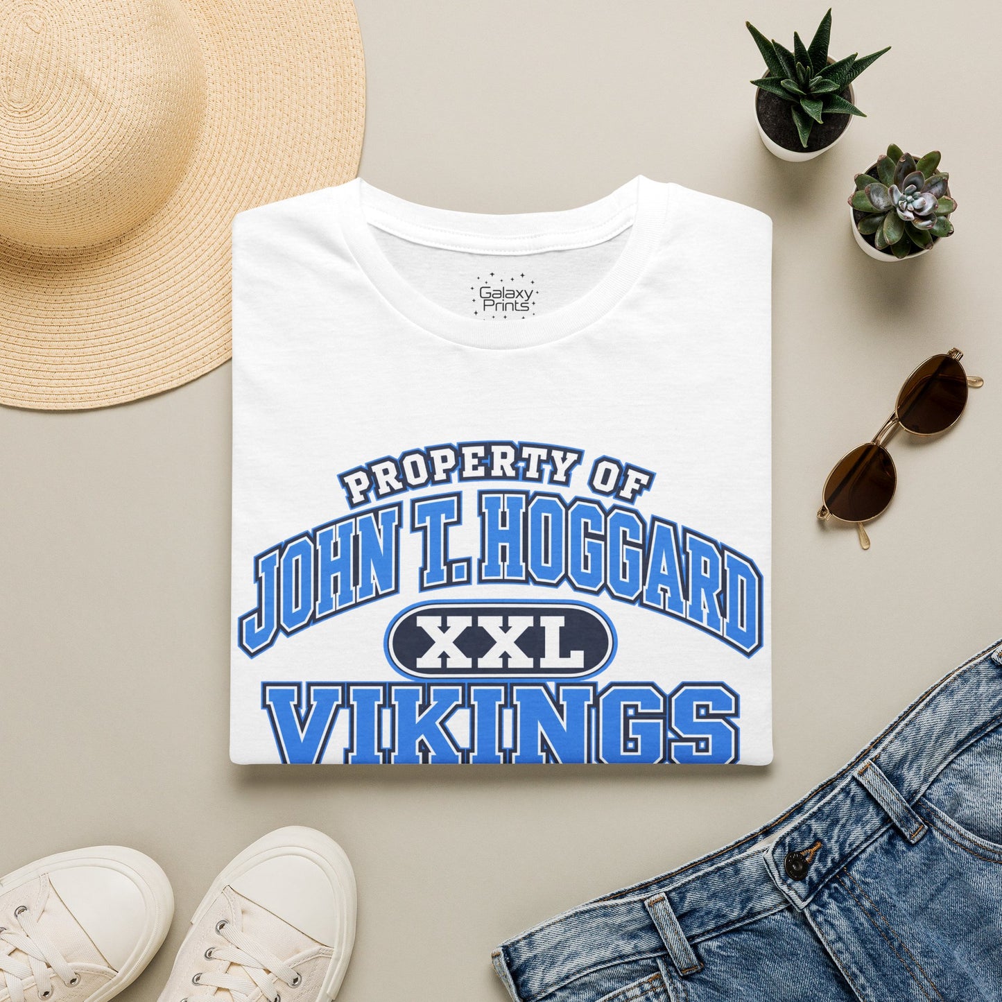 Property of JTH Vikings T‑Shirt XXL — Viking in Power Circle back - Hoggard School Spirit Tee