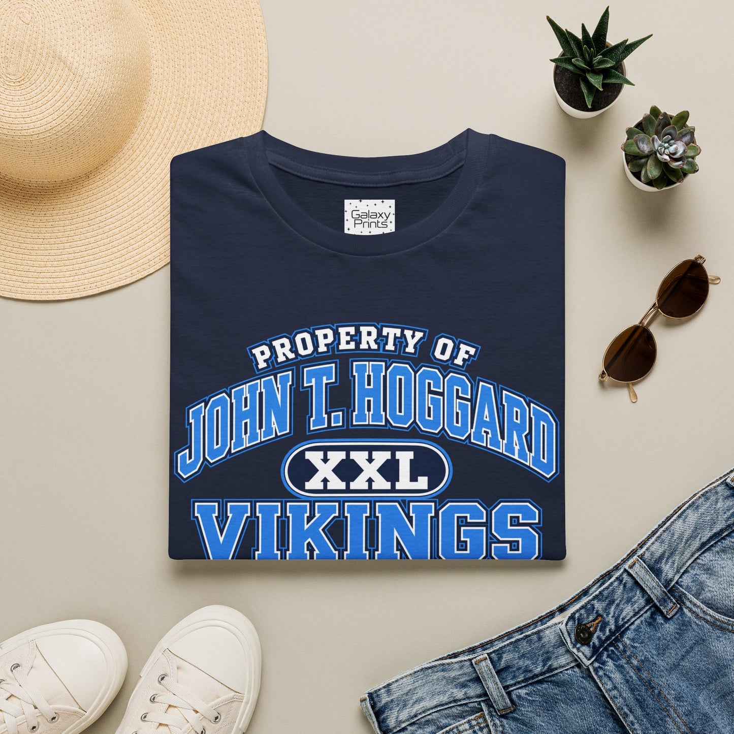 Property of JTH Vikings T‑Shirt XXL — Viking in Power Circle back - Hoggard School Spirit Tee