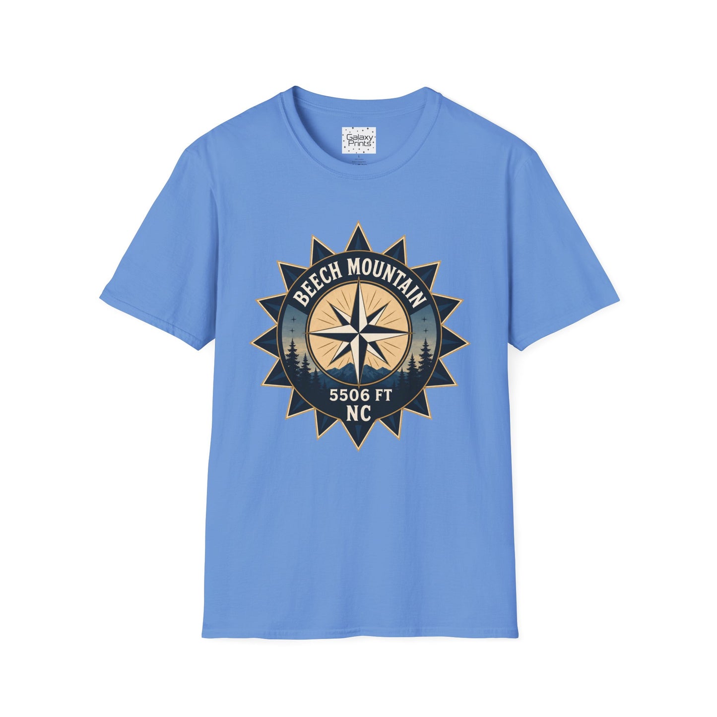 Beech Mountain Compass T-Shirt — Vintage NC 5506 ft Outdoor Tee