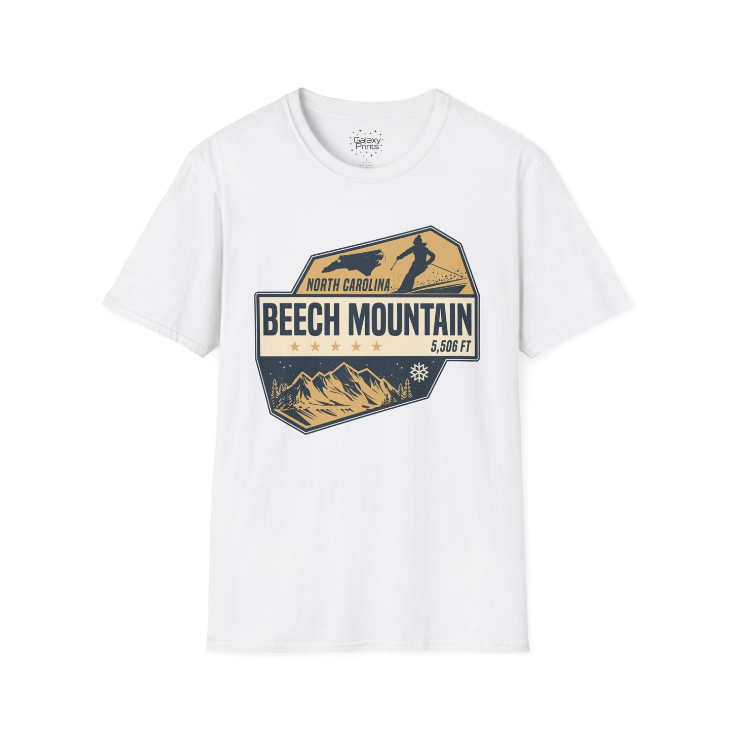 Beech Mountain T‑Shirt — North Carolina Ski & Mountain Vintage Badge (5,506 ft)