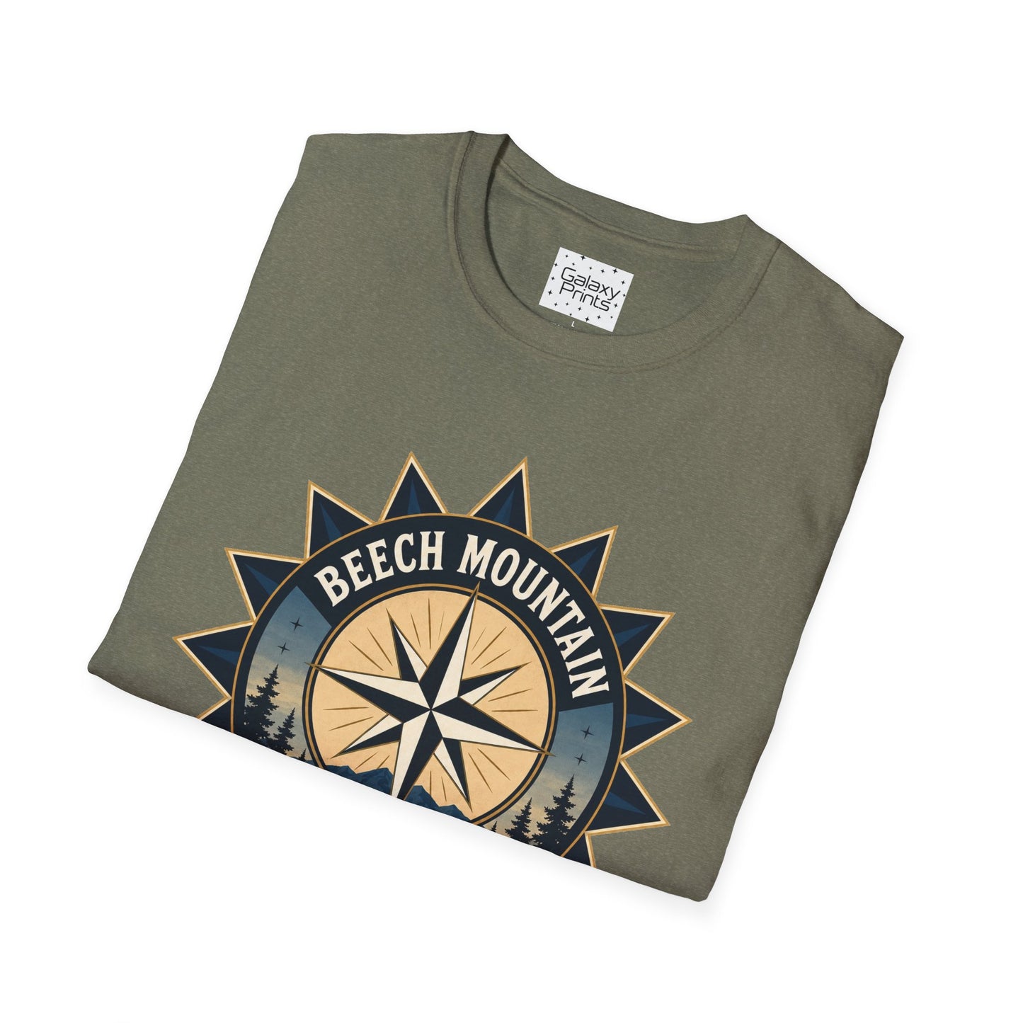 Beech Mountain Compass T-Shirt — Vintage NC 5506 ft Outdoor Tee