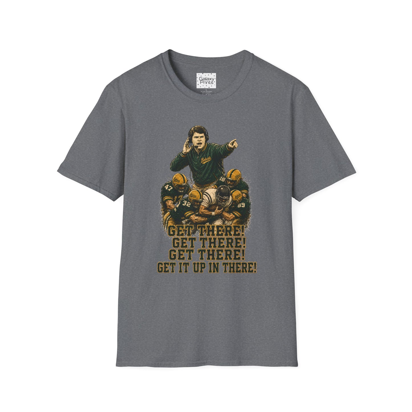 Lees-McRae College Bobcats Vintage Football T-Shirt — Coach Johnson  "Get There! x 3 Get it up" - Forever Undefeated