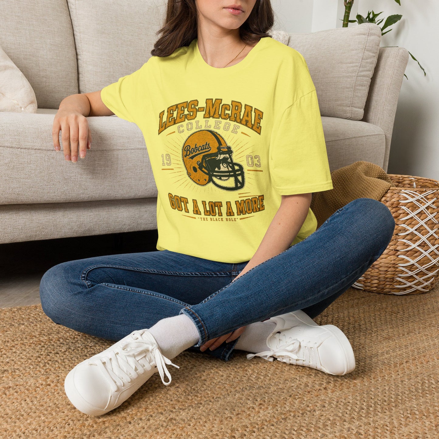 Lees-McRae College Bobcats Vintage Football T-Shirt — Got A Lot A More - The Black Hole