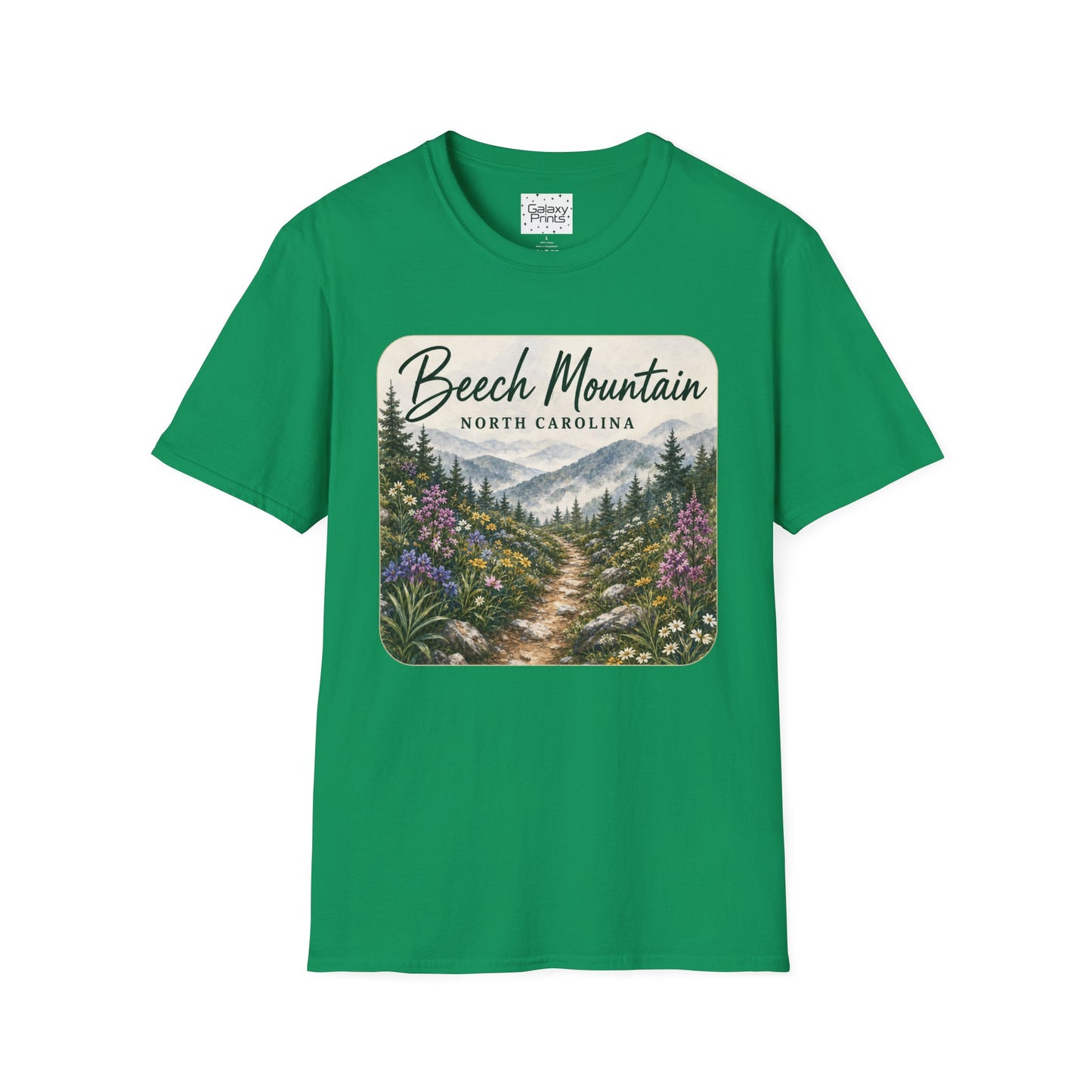 Beech Mountain North Carolina Scenic T-Shirt — Mountain Trail Floral Design