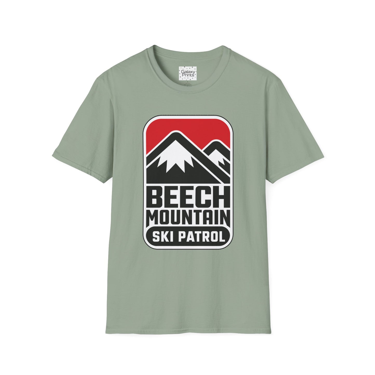 Ski Patrol Beech Mountain Retro T-Shirt — Beech Mountain Ski Patrol with Mountains on the back- logo Tee