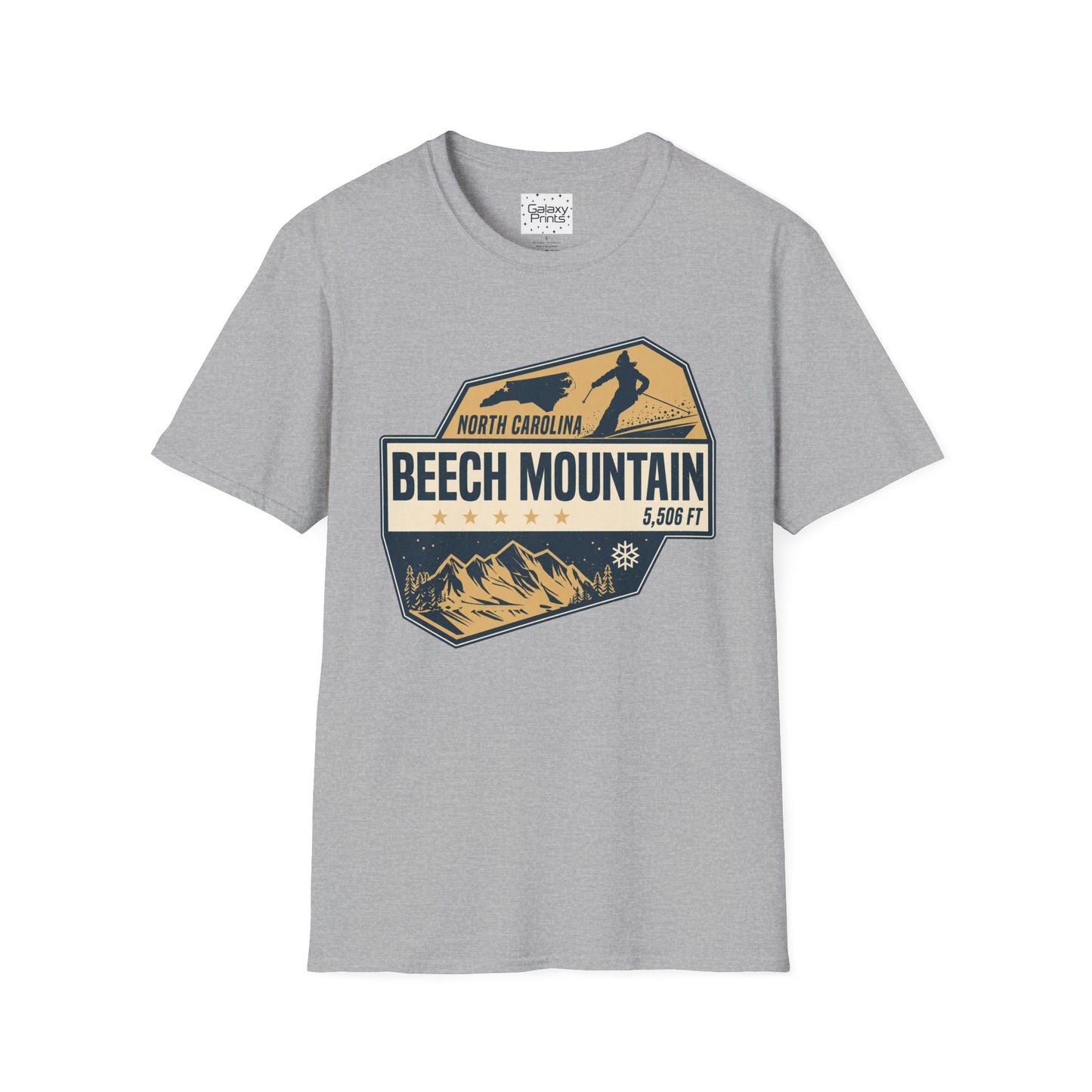 Beech Mountain T‑Shirt — North Carolina Ski & Mountain Vintage Badge (5,506 ft)