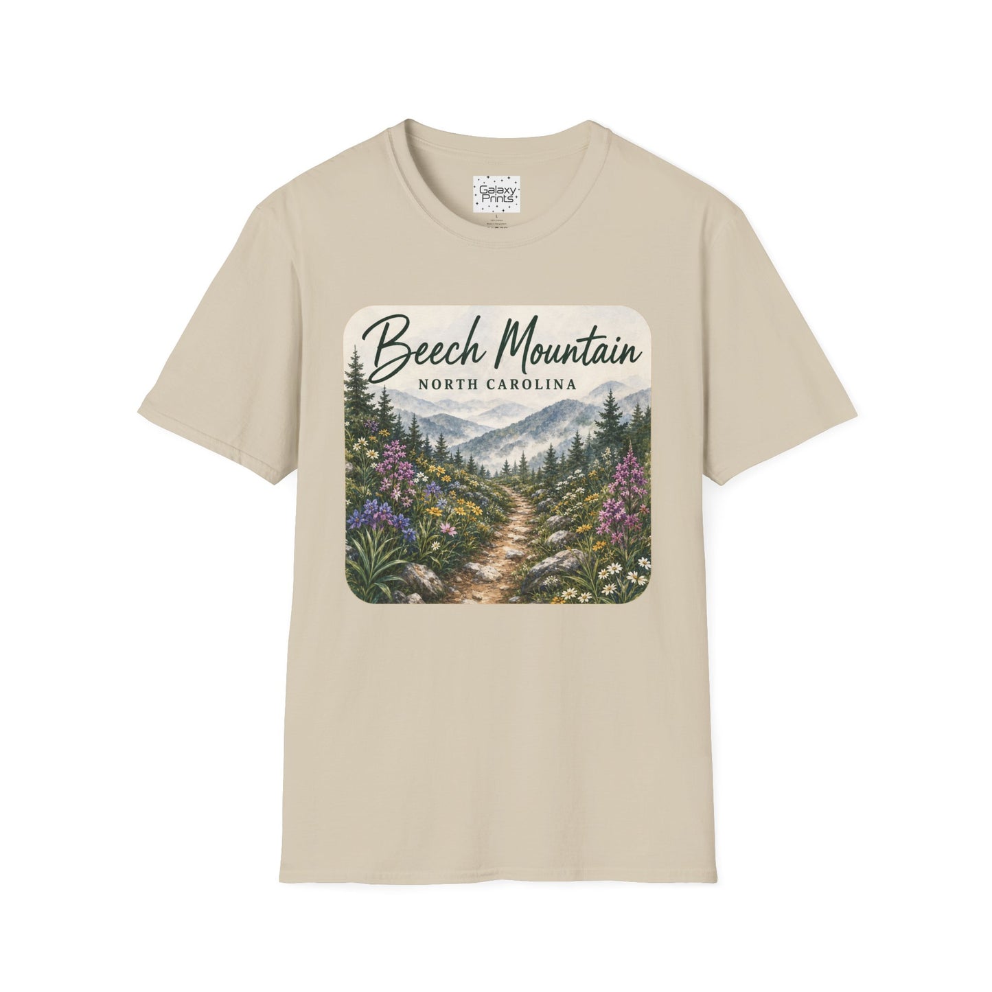 Beech Mountain North Carolina Scenic T-Shirt — Mountain Trail Floral Design