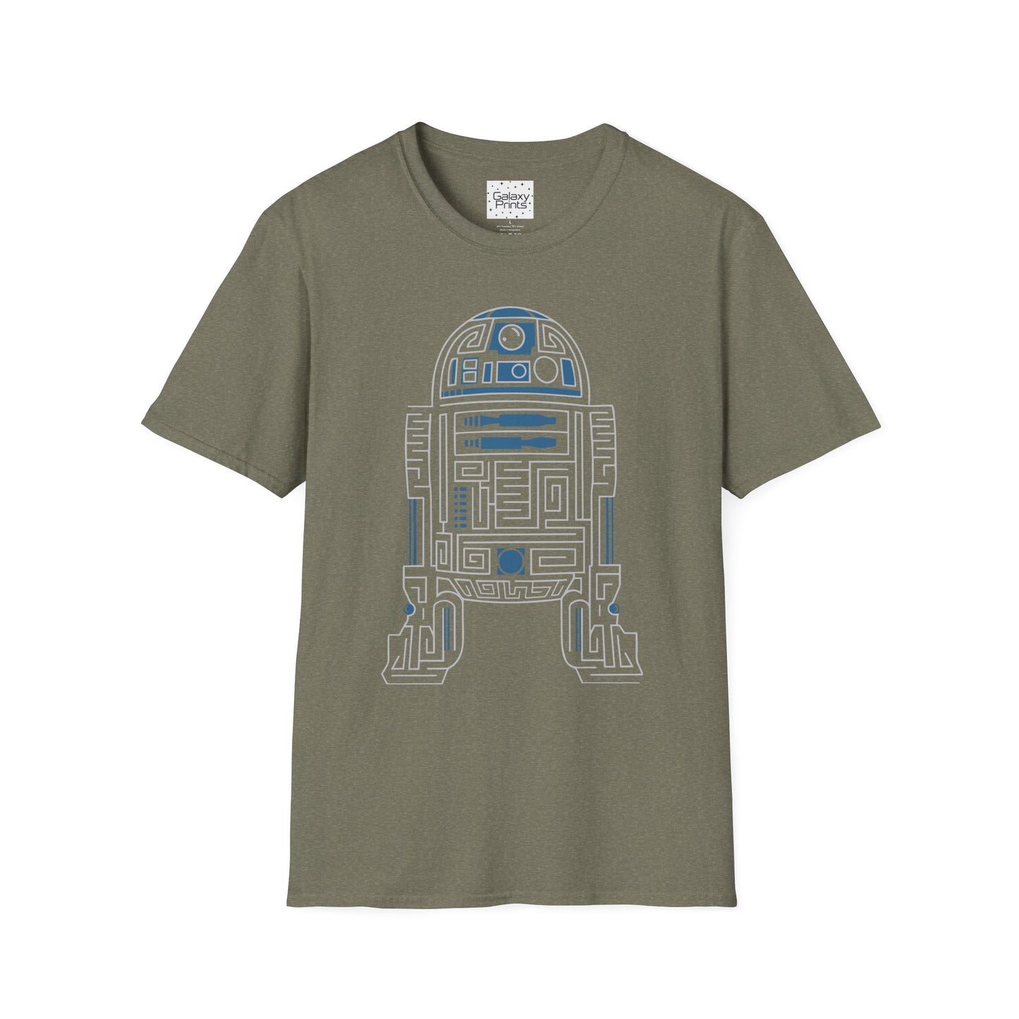 Star Wars Inspired Unisex T-Shirt - R2 D2 Digital Outline Framework Graphic Tee
