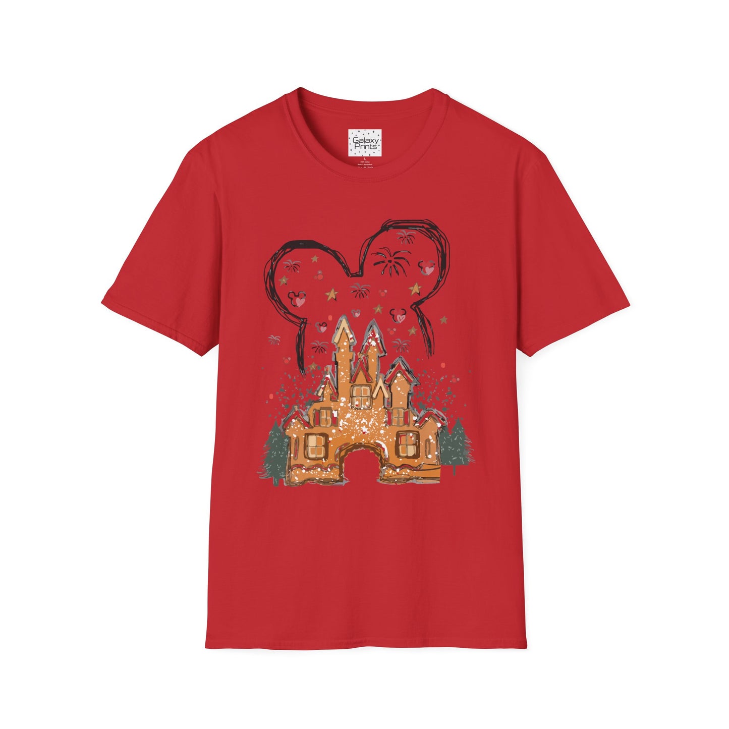 Unisex T-Shirt - DISNEY Inspired - 'Gingerbread Princess Castle with Fireworks'
