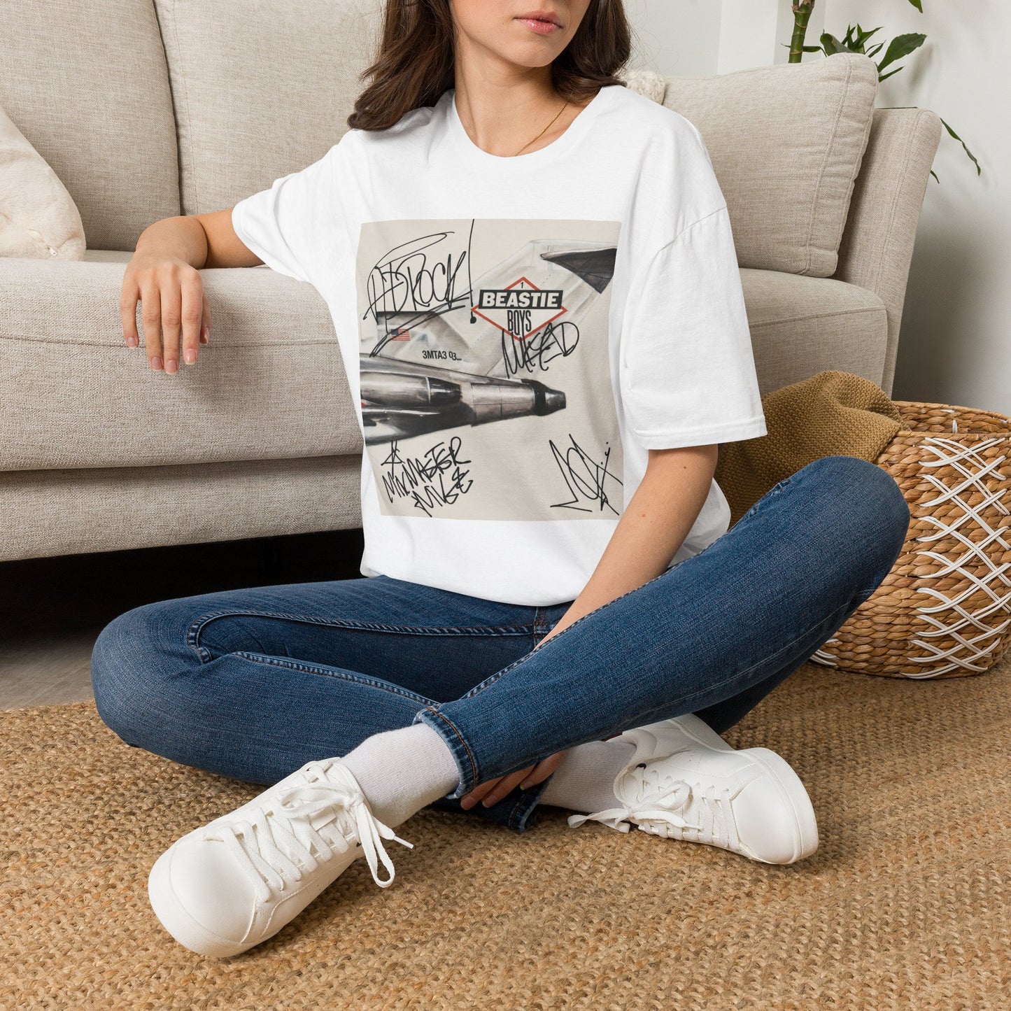 B-Boys "Licensed to Ill" Autographed Band T-Shirt - Graffiti