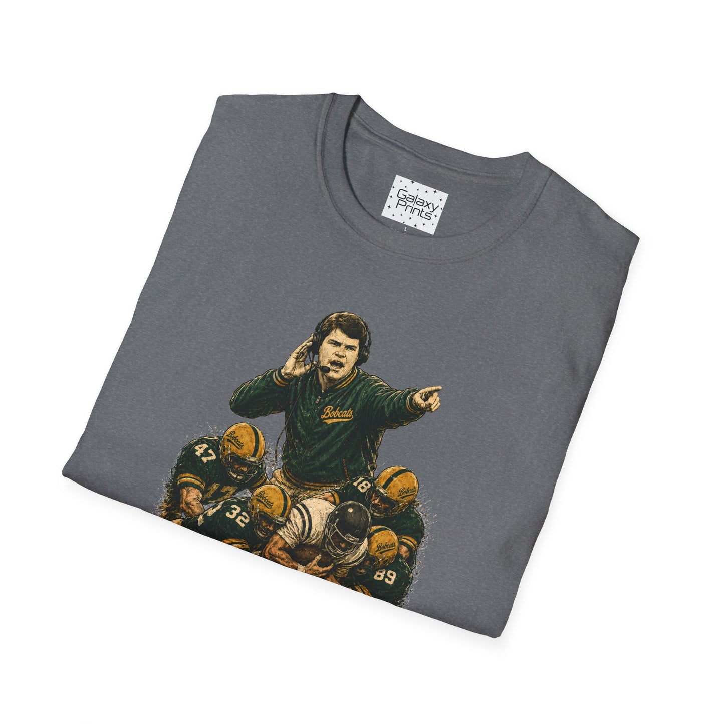 Lees-McRae College Bobcats Vintage Football T-Shirt — Coach Johnson  "Get There! x 3 Get it up" - Forever Undefeated