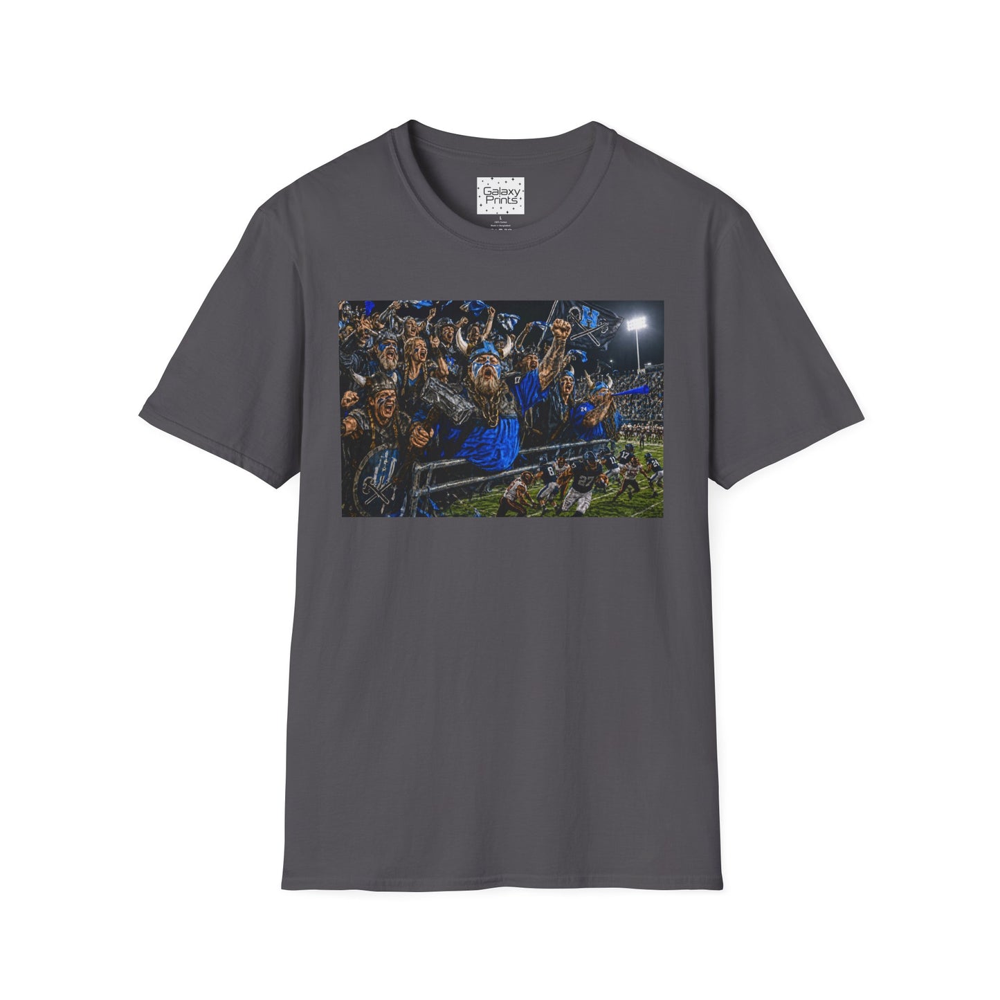 Viking Fans with #1 FAN T‑Shirt — '#1 FAN leading the fight' Graphic Tee - Viking crowd