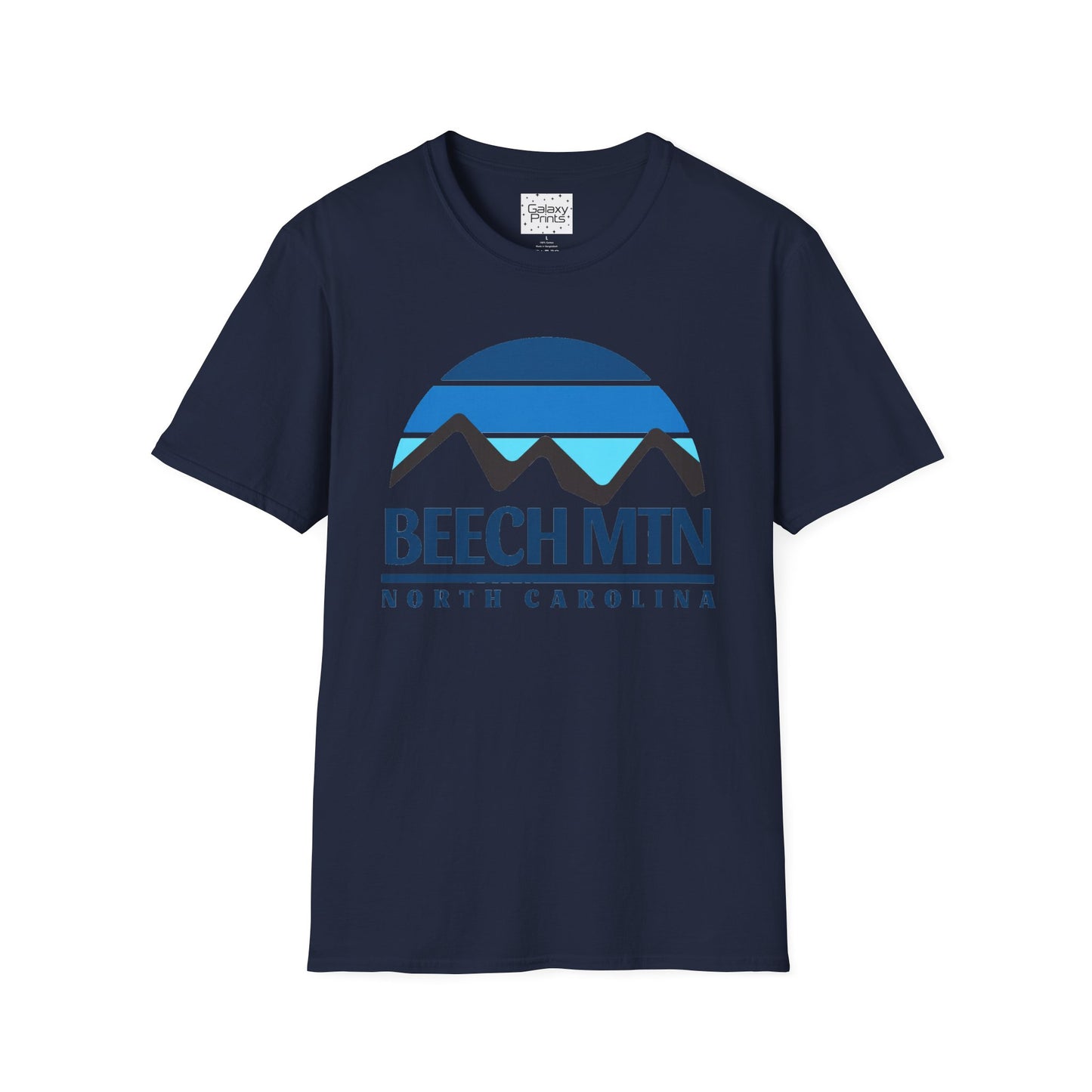 Beech Mtn North Carolina Graphic T-Shirt — Retro Tri Blue Moon Mountain Tee