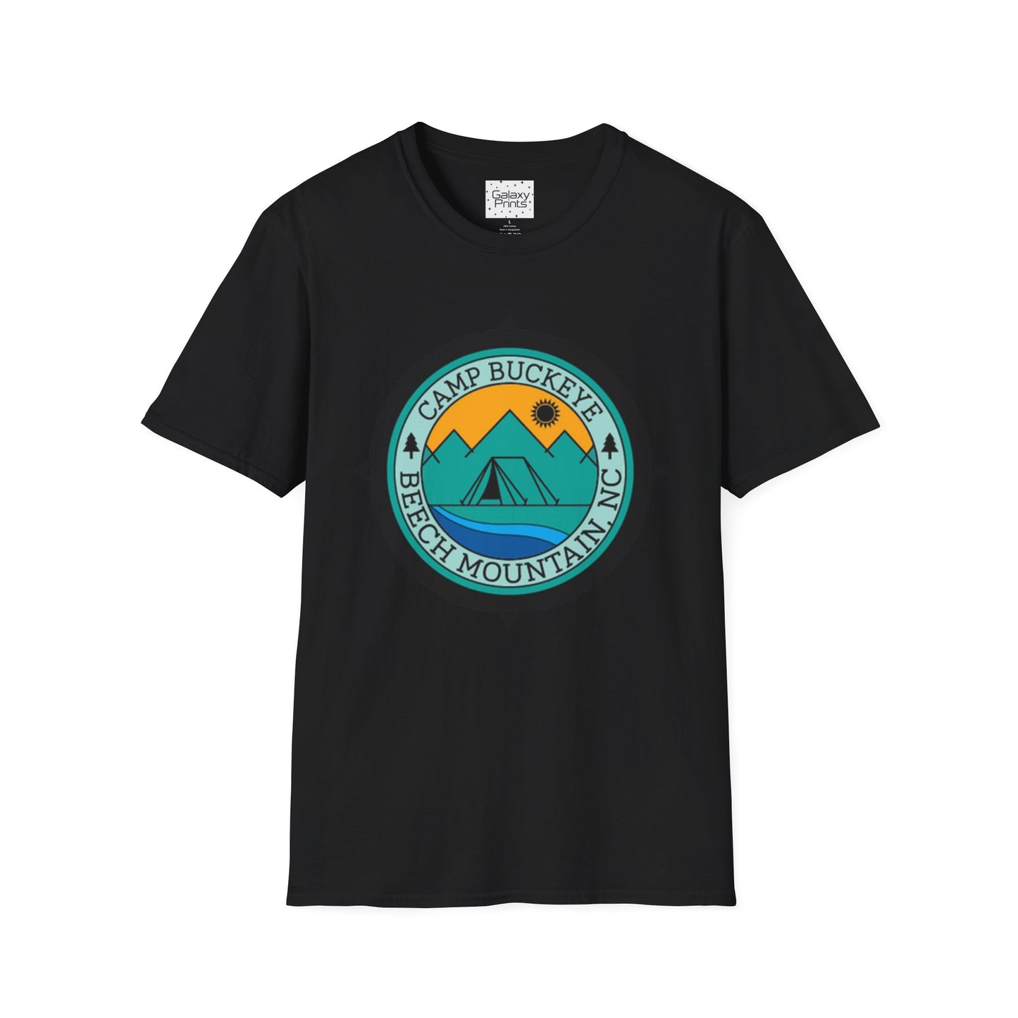 Camp Buckeye Beach Mountains T-Shirt — Vintage Outdoor Camping Badge Tee