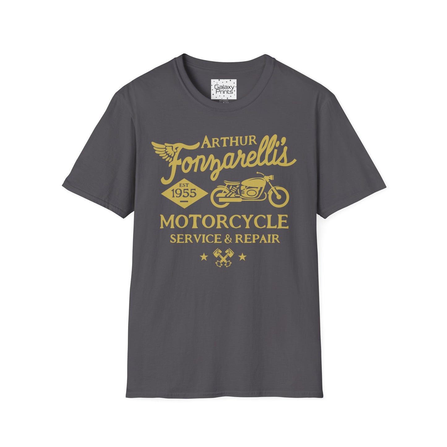 Unisex T-Shirt - POP Culture - 'Arthur Fonzarelli's Motorcycle Service & Repair Shop T-shirt from the Hit TV Show HAPPY DAYS - Fonzie - The Fonz'