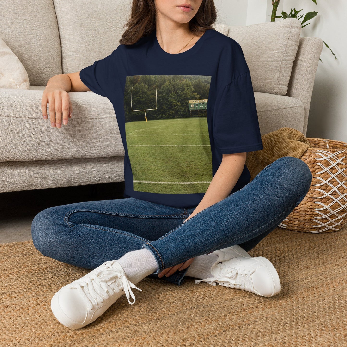 Tate Football Field Photo T-Shirt — Vintage LMC Football Graphic Tee