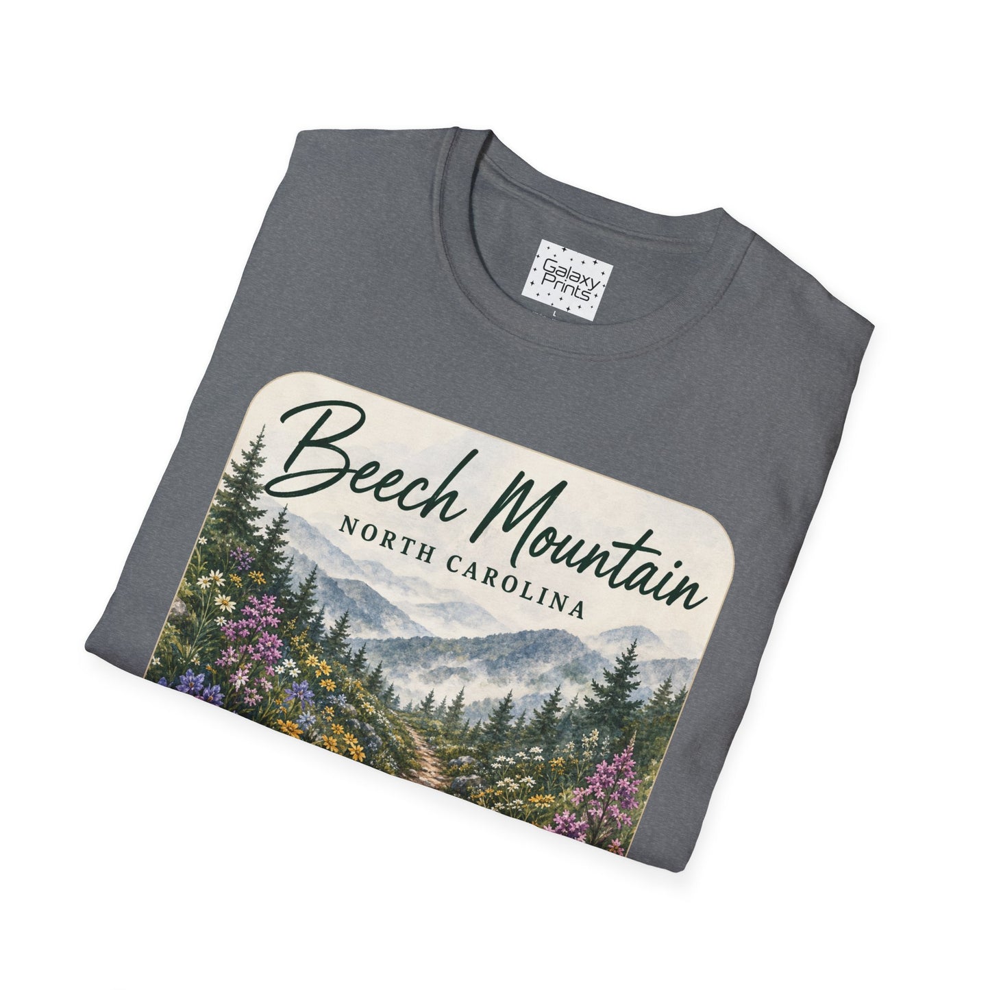 Beech Mountain North Carolina Scenic T-Shirt — Mountain Trail Floral Design