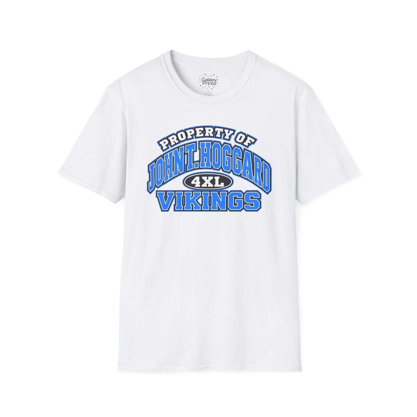 Property of JTH Vikings T‑Shirt 4XL — Viking in Power Circle back - Hoggard School Spirit Tee