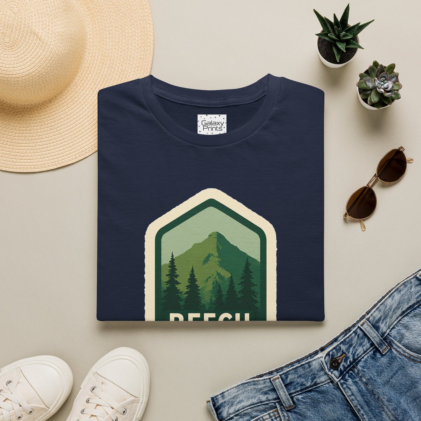 Beech Mountain NC Vintage Hiking T-Shirt — Retro Mountain Badge Graphic Tee